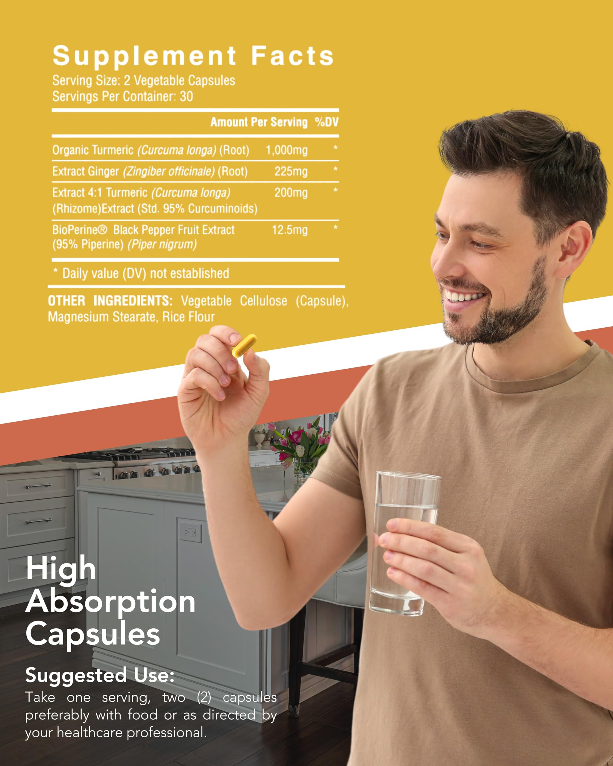 Organic Turmeric & Ginger Capsules - Turmeric Curcumin with Ginger & BioPerine, 95% Curcuminoids - Joint, Digestion, Immunity Support, Black Pepper Extract for Increased Absorption CogniTune buy supplements canada