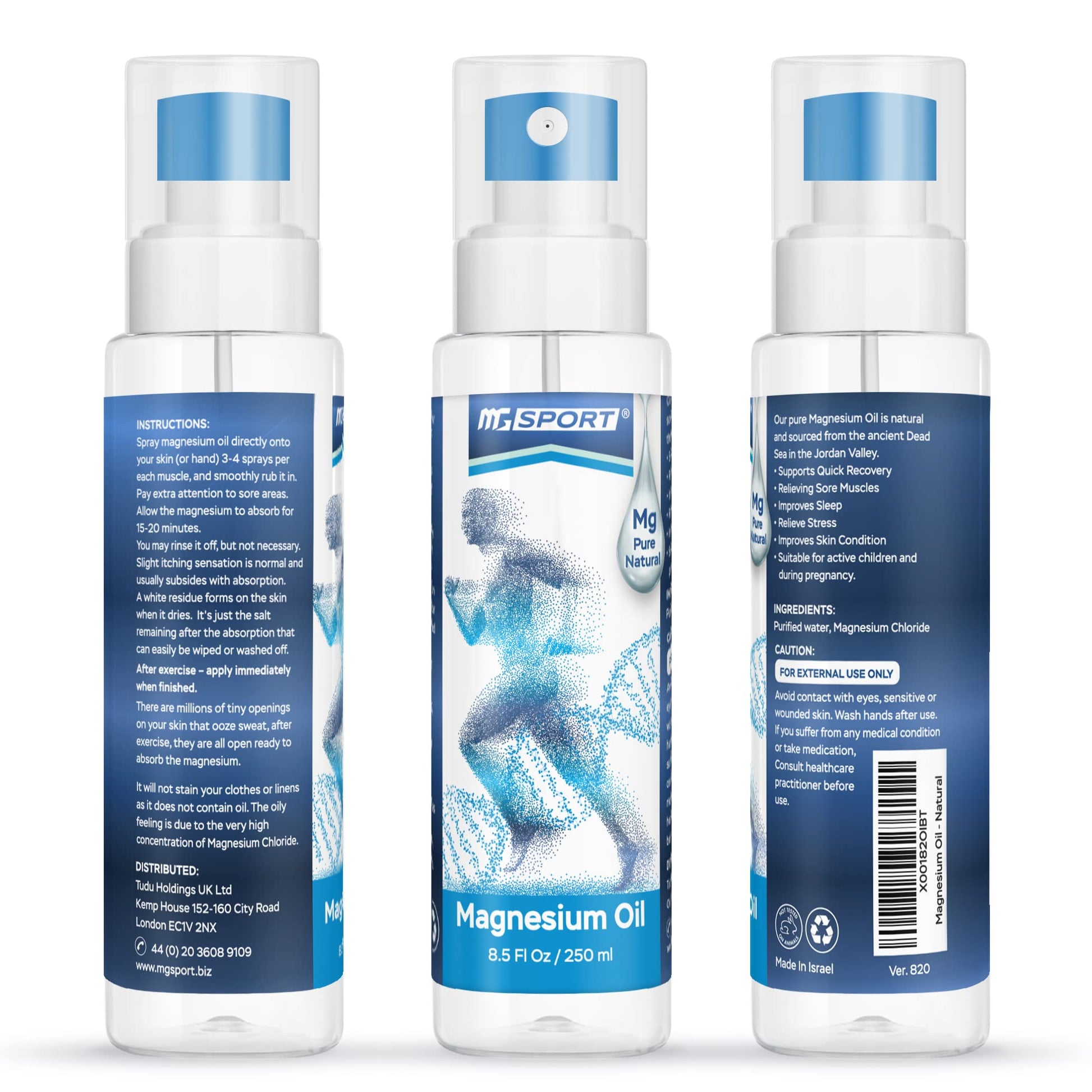High Absorption Pure Magnesium Oil Spray – 250 ml – 100% Pure Magnesium Chloride MGSPORT buy supplements canada