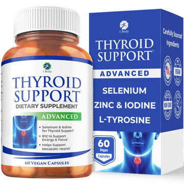 1 Body Thyroid Support Supplement for Women and Men, Selenium with Iodine, Zinc, B12, Ashwagandha and L-Tyrosine, Supports Hormone Health, Energy and Metabolism, 30 Day Supply 1 Body buy supplements canada
