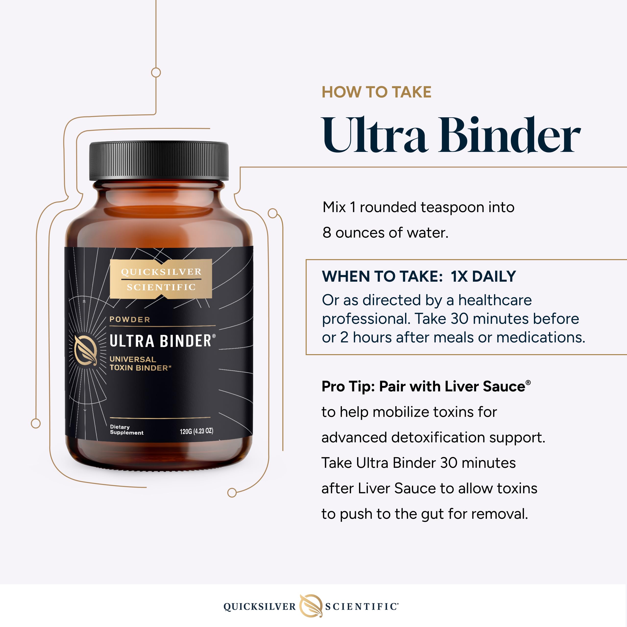 Quicksilver Scientific Ultra Binder Powder - Multi Binder with Bentonite Clay, Zeolite Detox & Charcoal - Supplement for Gut Support & The Body's Toxin Removal Process (120g) Quicksilver Scientific buy supplements canada