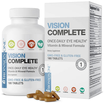 Bronson ONE Daily Vision Complete Eye Health Support Multivitamin Multimineral Supplement Formula, 180 Tablets Bronson buy supplements canada