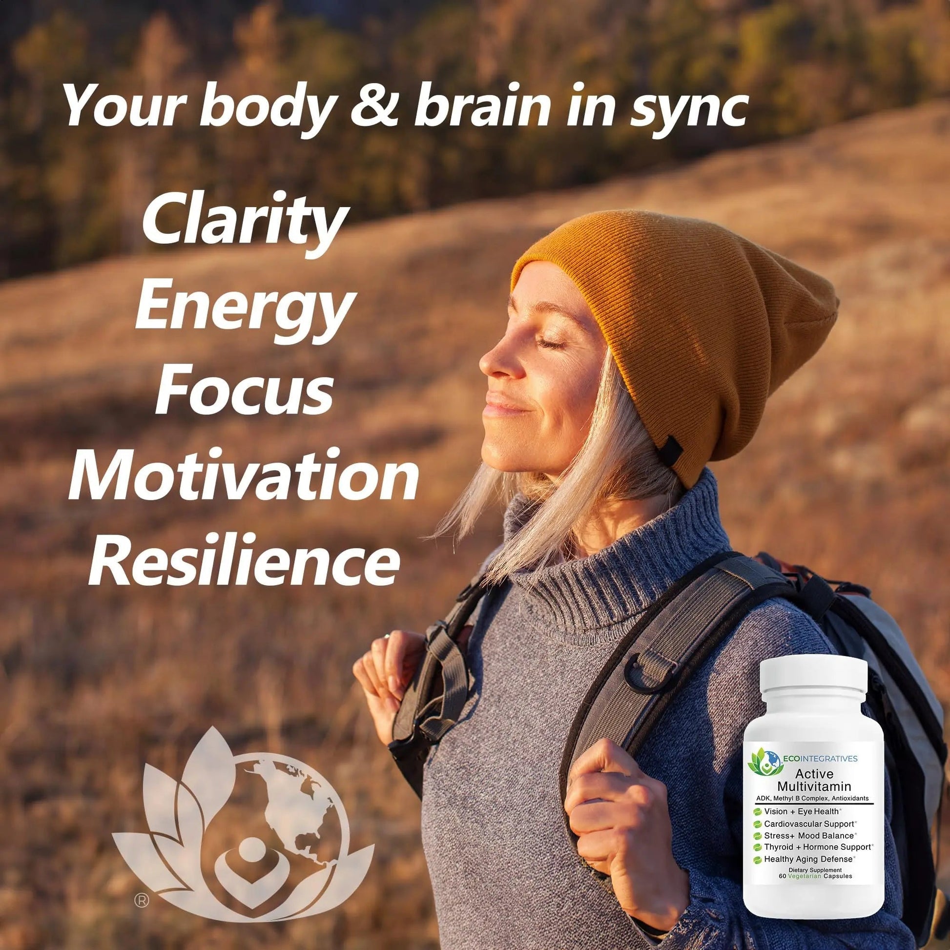 EcoIntegratives Active Multivitamin | ADK, Methyl B Complex, Antioxidants | Quatrefolic Folate, Methyl B12, P5P, Vitamin D3, K1/K2 | EcoIntegratives buy supplements canada