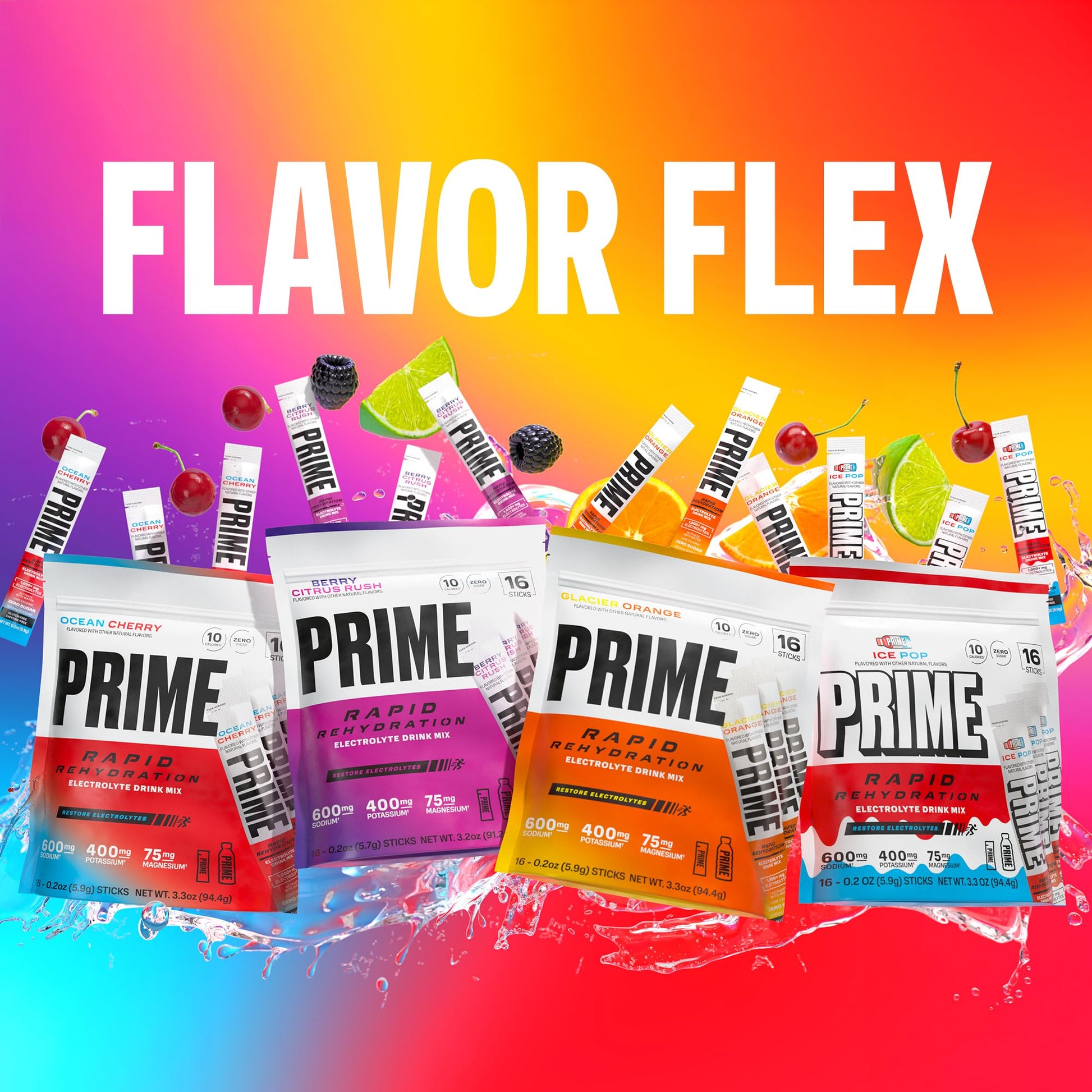 Prime Rapid Rehydration Electrolyte Powder Sticks, Ocean Cherry, Sugar Free Hydration Drink Mix with Sodium, Potassium, Magnesium & B Vitamins PRIME HYDRATION buy supplements canada