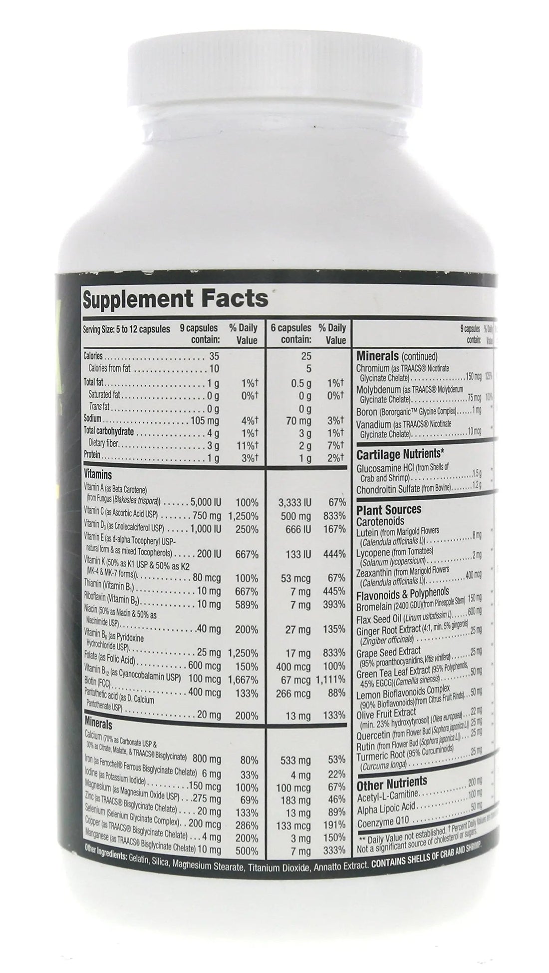 Nutriex Sport Comprehensive Multivitamin Supplement with Glucosamine & Chondroitin 270 Capsules Nutriex buy supplements canada
