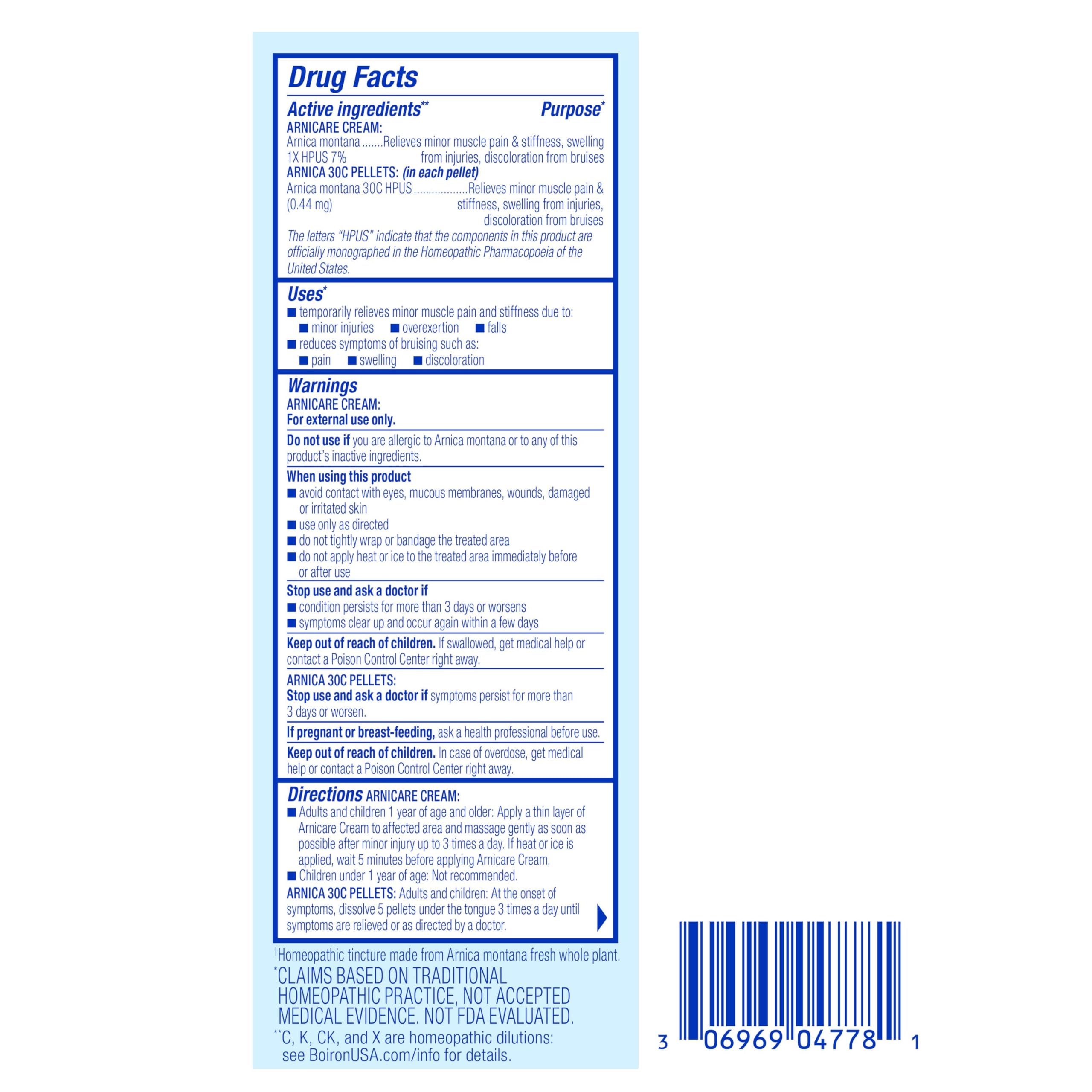 Boiron Arnicare Gel and Arnica 30c Value Pack for Pain Relief, Muscle Soreness, and Swelling from Bruising or Injury - 2.6 oz + 80 Pellet Tube Boiron buy supplements canada