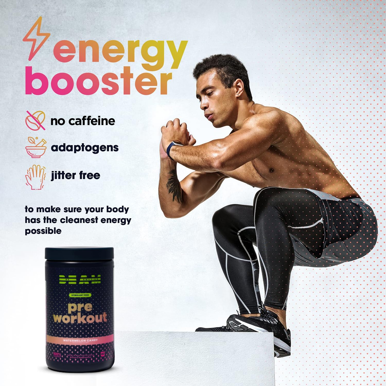 BEAM Be Amazing Vegan Stim Free Pre-Workout Powder | Energy Booster Powdered Drink BEAM buy supplements canada