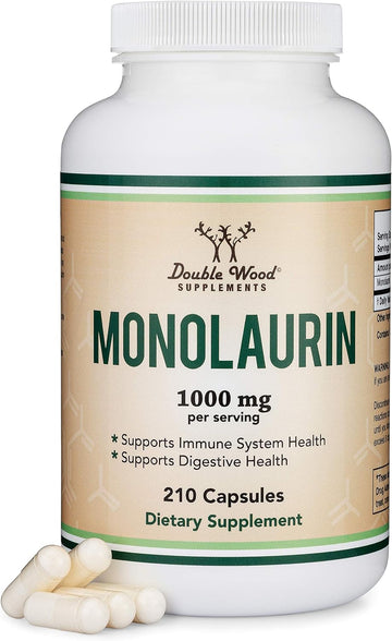 Monolaurin Immune Support Supplement 1,000mg per Serving, 210 Capsule Double Wood Supplements buy supplements canada