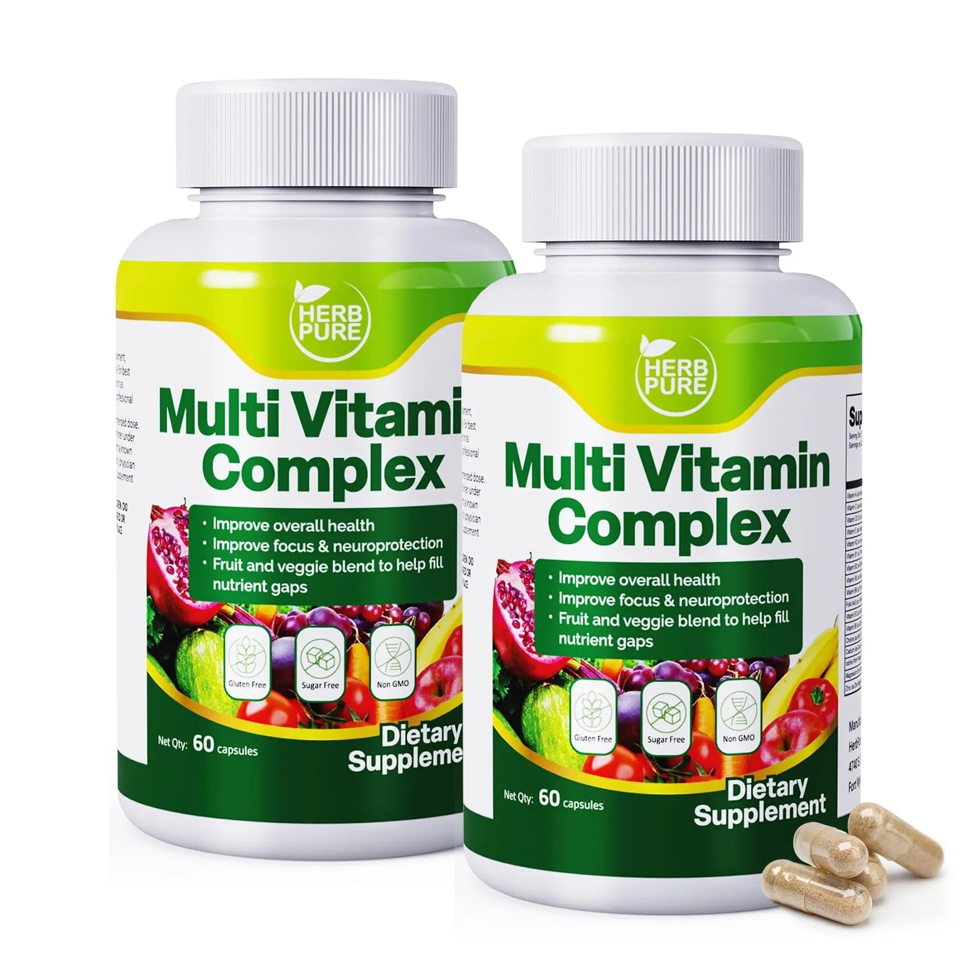 HERB PURE Multi Vitamin Complex Daily Multivitamin for Men and Women – 28 Essential Vitamins & Minerals with Active Vitamins, Superfood Blend, Alpha GPC HERB PURE buy supplements canada