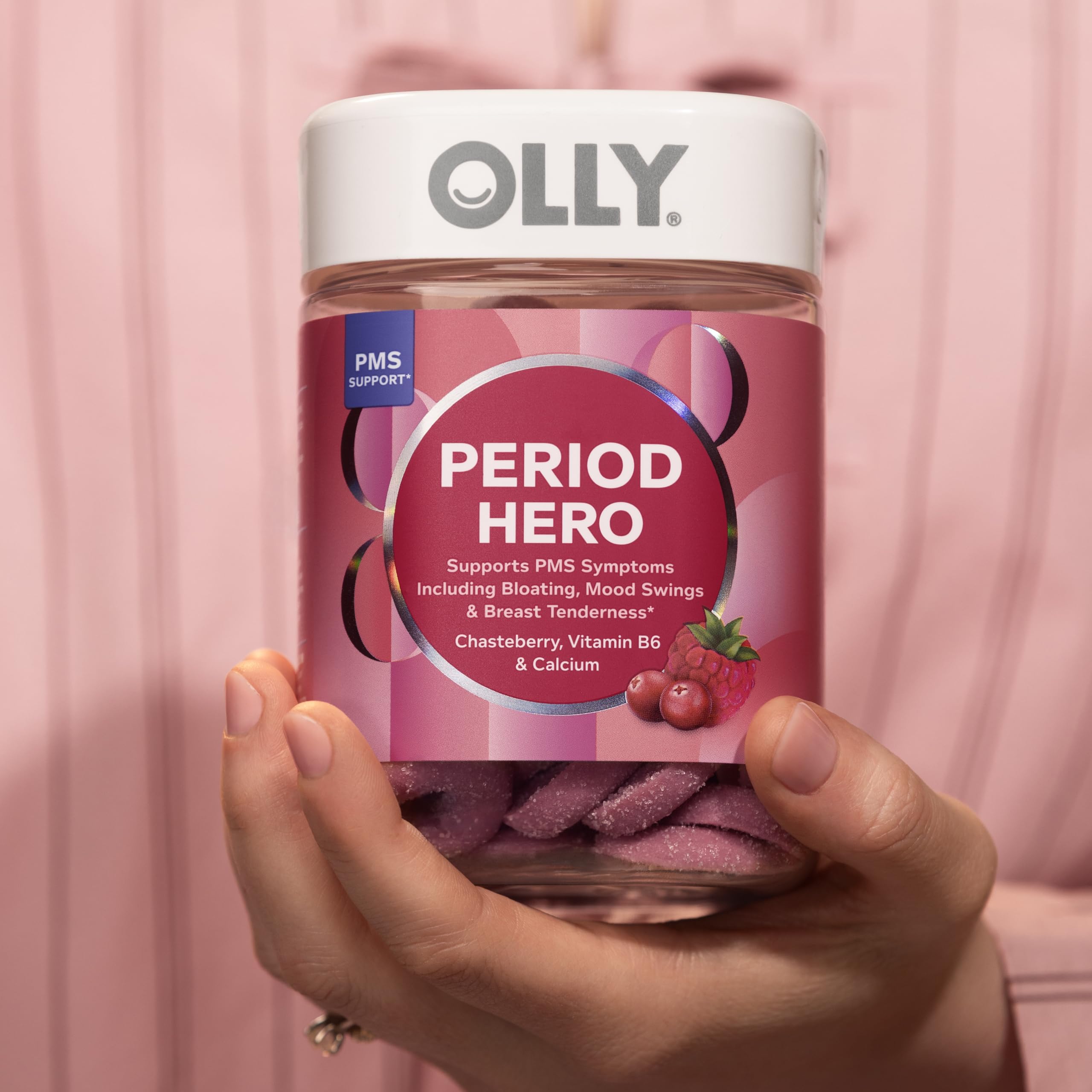 OLLY Period Hero Gummies, PMS Support Supplement,* Chasteberry, Vitamin B6, Calcium, Cran-Raspberry Flavor, 30 Day Supply - 60 Count OLLY buy supplements canada
