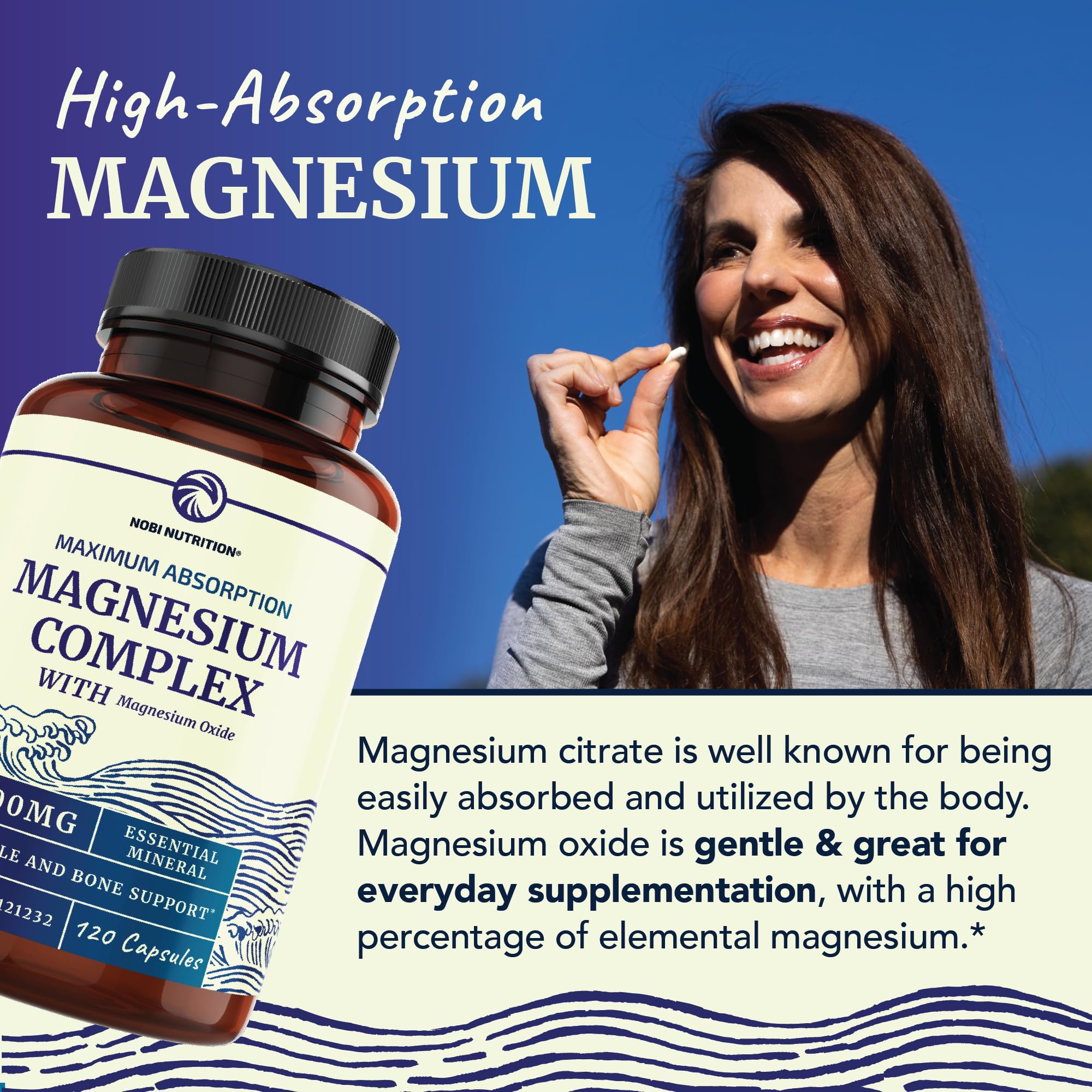 Magnesium Citrate Complex | 500 MG | High Absorption Formula | Calm, Relaxation Nobi Nutrition buy supplements canada