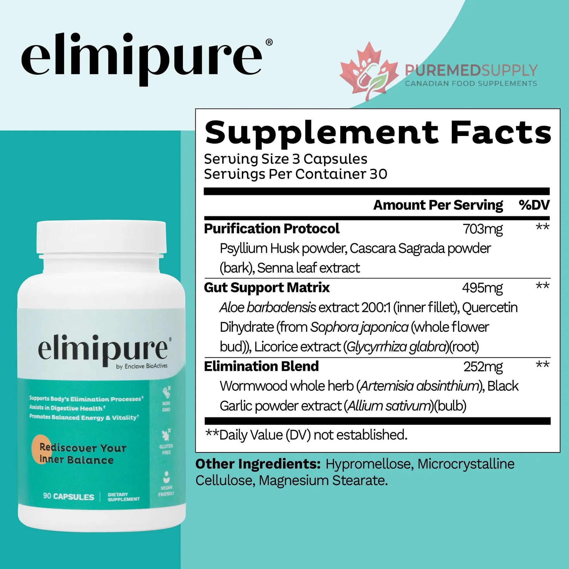 Elimipure Gut Cleanse & Restore Supplement: Natural & Effective Detox Cleanse Capsules | Fortify Your Microbiome | Effortless Morning Stools | Restore Your Gut from the Inside Out Elimipure buy supplements canada