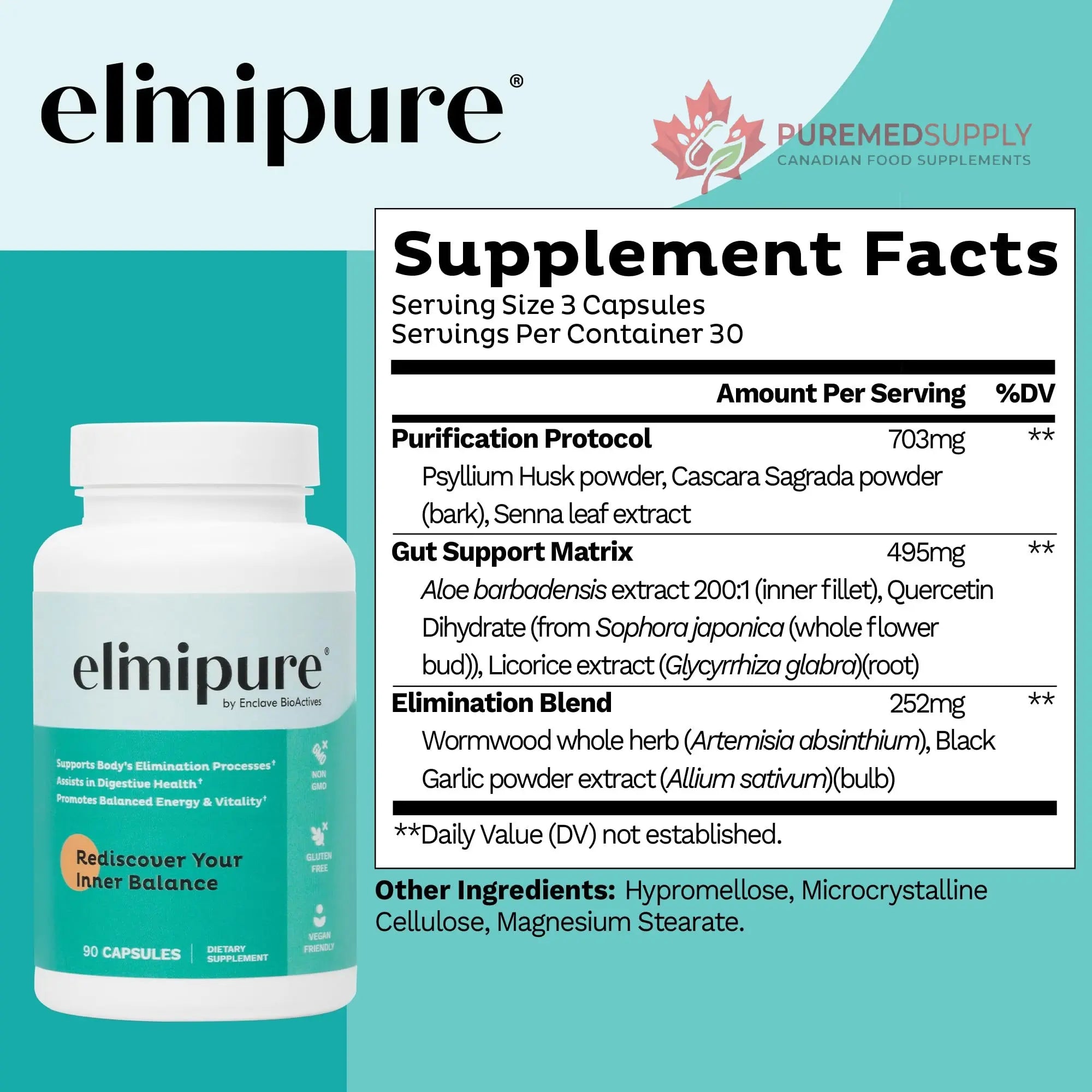 Elimipure Gut Cleanse & Restore Supplement: Natural & Effective Detox Cleanse Capsules | Fortify Your Microbiome | Effortless Morning Stools | Restore Your Gut from the Inside Out Elimipure buy supplements canada