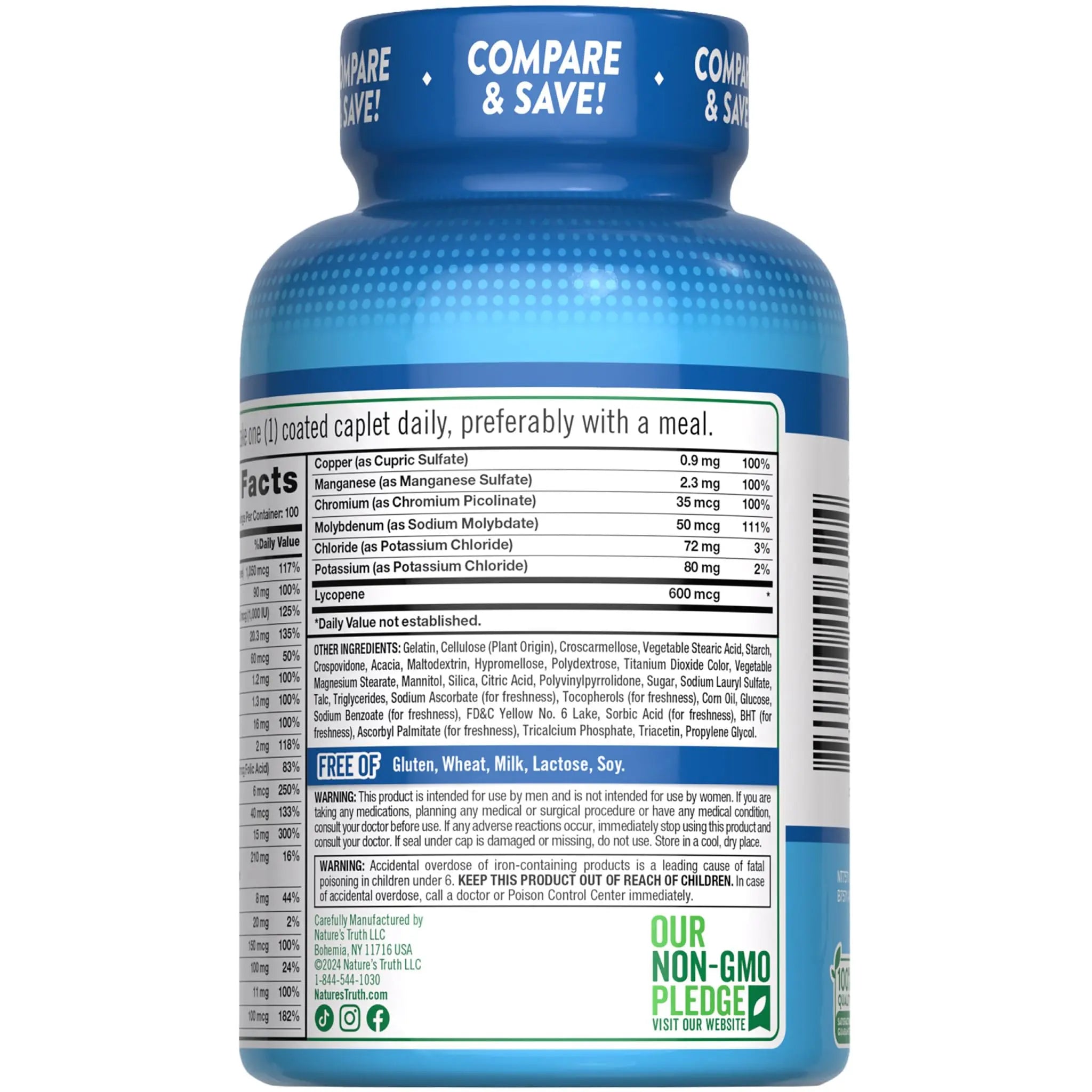 Nature's Truth Multivitamin for Men | with Iron, Vitamins A, C, D & E | 100 Caplets | Non-GMO & Gluten Free for Adults Nature's Truth buy supplements canada