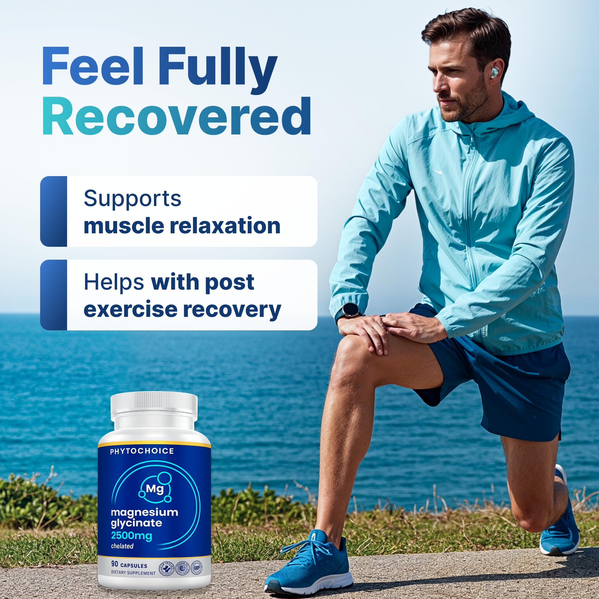 Magnesium for Sleep & Recovery – High Potency 2500mg Magnesium Glycinate for Men & Women, Chelated for High Absorption, Supports Deep Rest, Nerve & Muscle Recovery, Made in USA, 1 Month Supply PHYTOCHOICE buy supplements canada