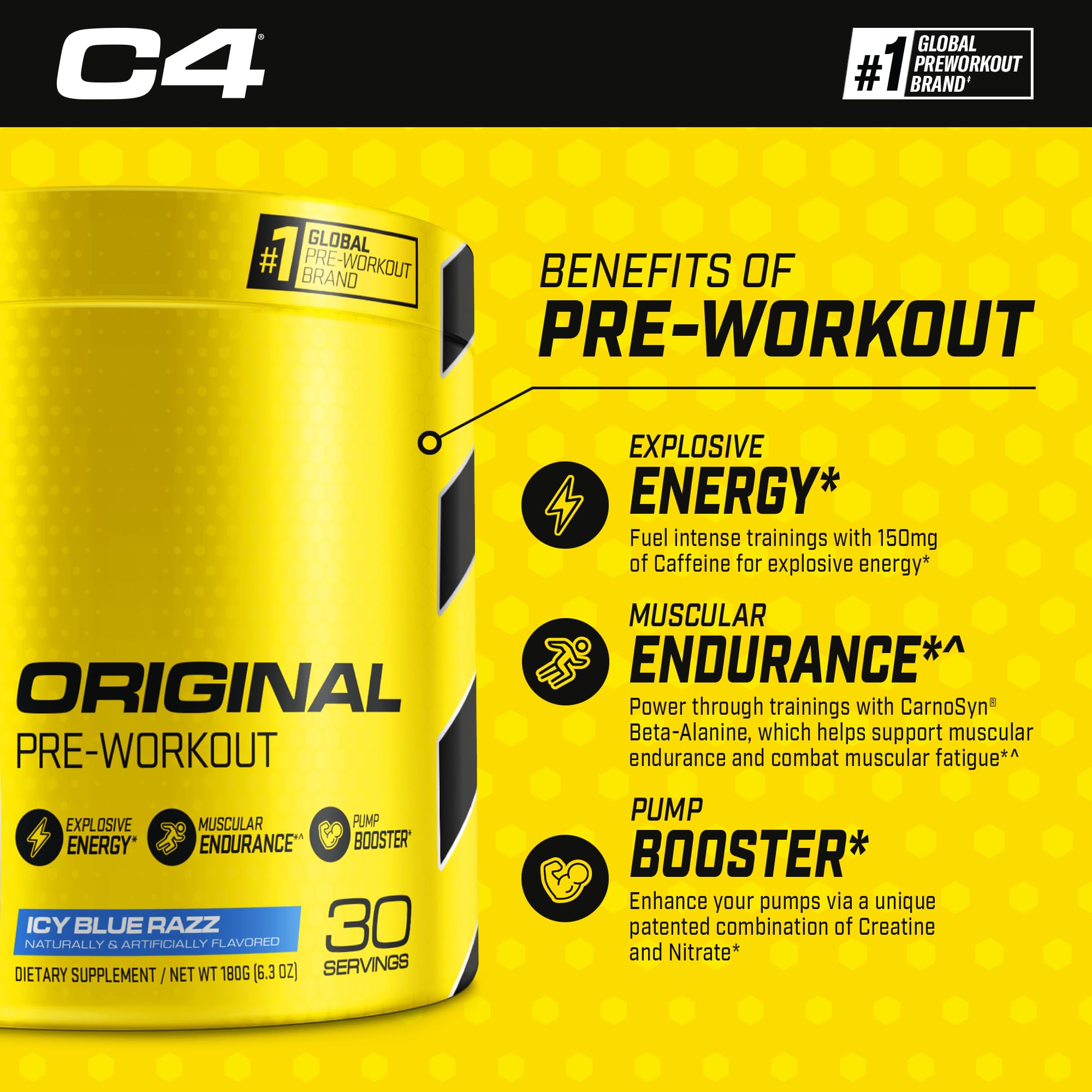 Cellucor Pre Workout & Creatine Bundle, C4 Original Pre Workout Powder, Icy Blue Razz Cellucor buy supplements canada