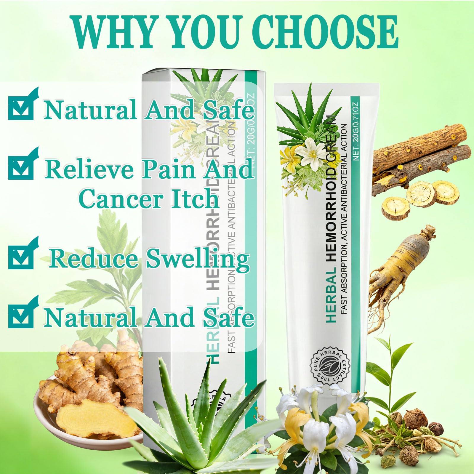 Hushblade Hemorrhoid Body Cream, Natural Herbal Hemorrhoid Cream, for Men and Women Moisturizing and Nourishing Hushblade buy supplements canada