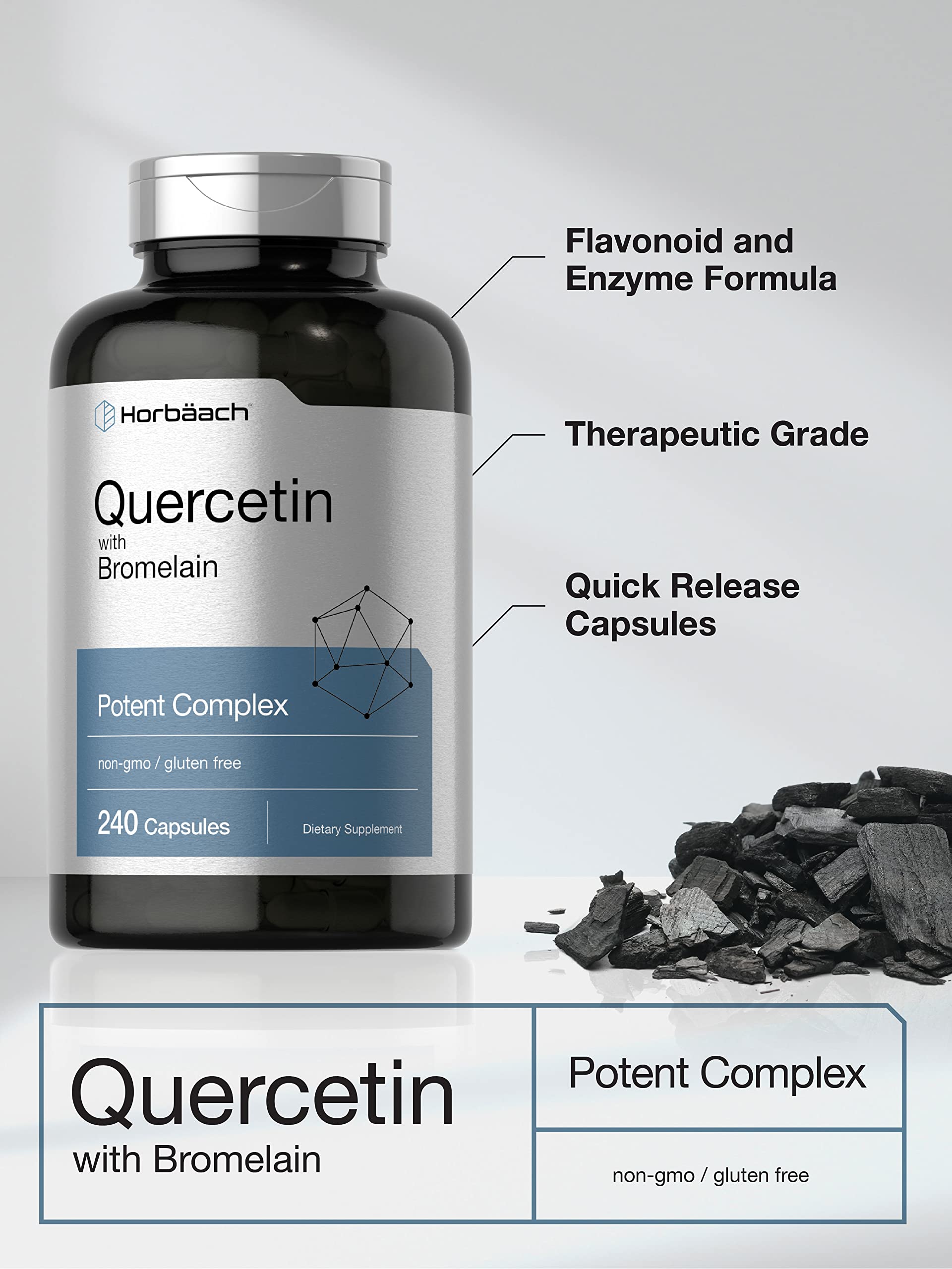 Quercetin with Bromelain Supplement | 240 Capsules | Non-GMO and Gluten Free Horbäach buy supplements canada