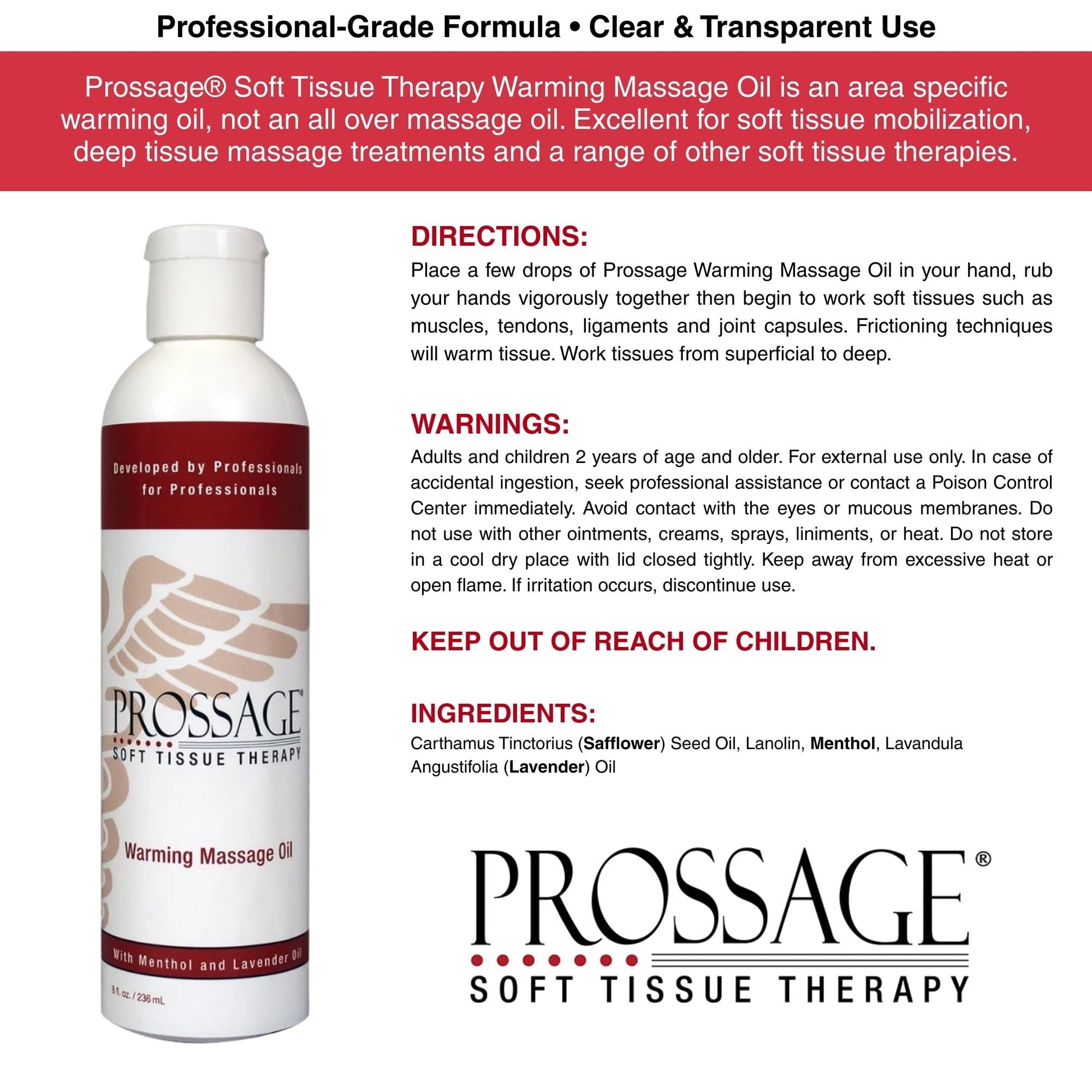 Prossage Heat Warming Relief Massage Oil for Therapuetic Massages, Deep Tissue Massages, and Aromatherapy, Topical Reliever, 8 Ounce Bottle THERABAND buy supplements canada