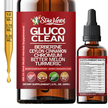 StarViora Gluco Clean Sugar-Free Herbal Blend with Berberine & Chromium, Bitter Melon, Ginseng and Alpha Lipoic Acid for Daily Wellness StarViora buy supplements canada