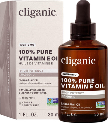 Cliganic Pure Vitamin E Oil for Skin, Scars, Hair & Face - 30,000 IU, Non-GMO Verified | Natural D-Alpha Tocopherol Cliganic buy supplements canada