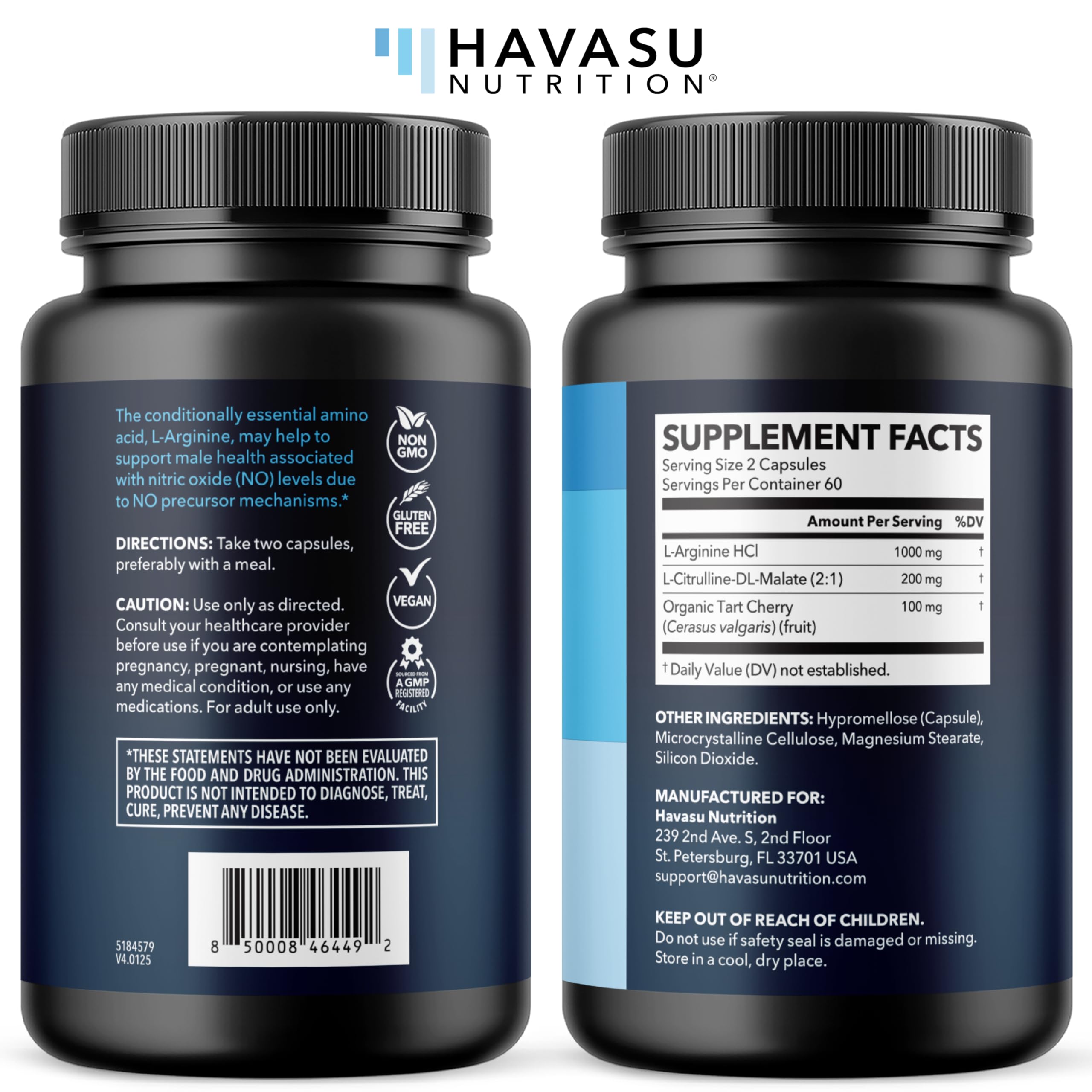 L-Arginine Capsules with L-Citrulline - Nitric Oxide Supplement - L Arginine and L Citrulline Blend - 120 Count - Vegan, Non-GMO Capsules for Performance HAVASU NUTRITION buy supplements canada