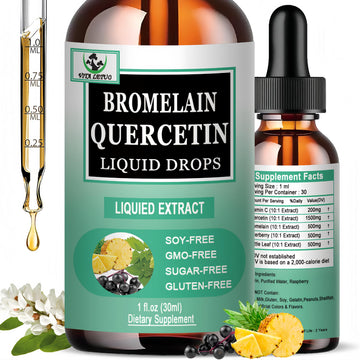 Quercetin Liquid Drops, Quercetin with Bromelain Elderberry Nettle Leaf Vitamin C Liquid Supplements, High Absorption Quercetin Liquid Drops for Women Men, Healthy Immune Antioxidant Support, Non-GMO Vita letuo buy supplements canada