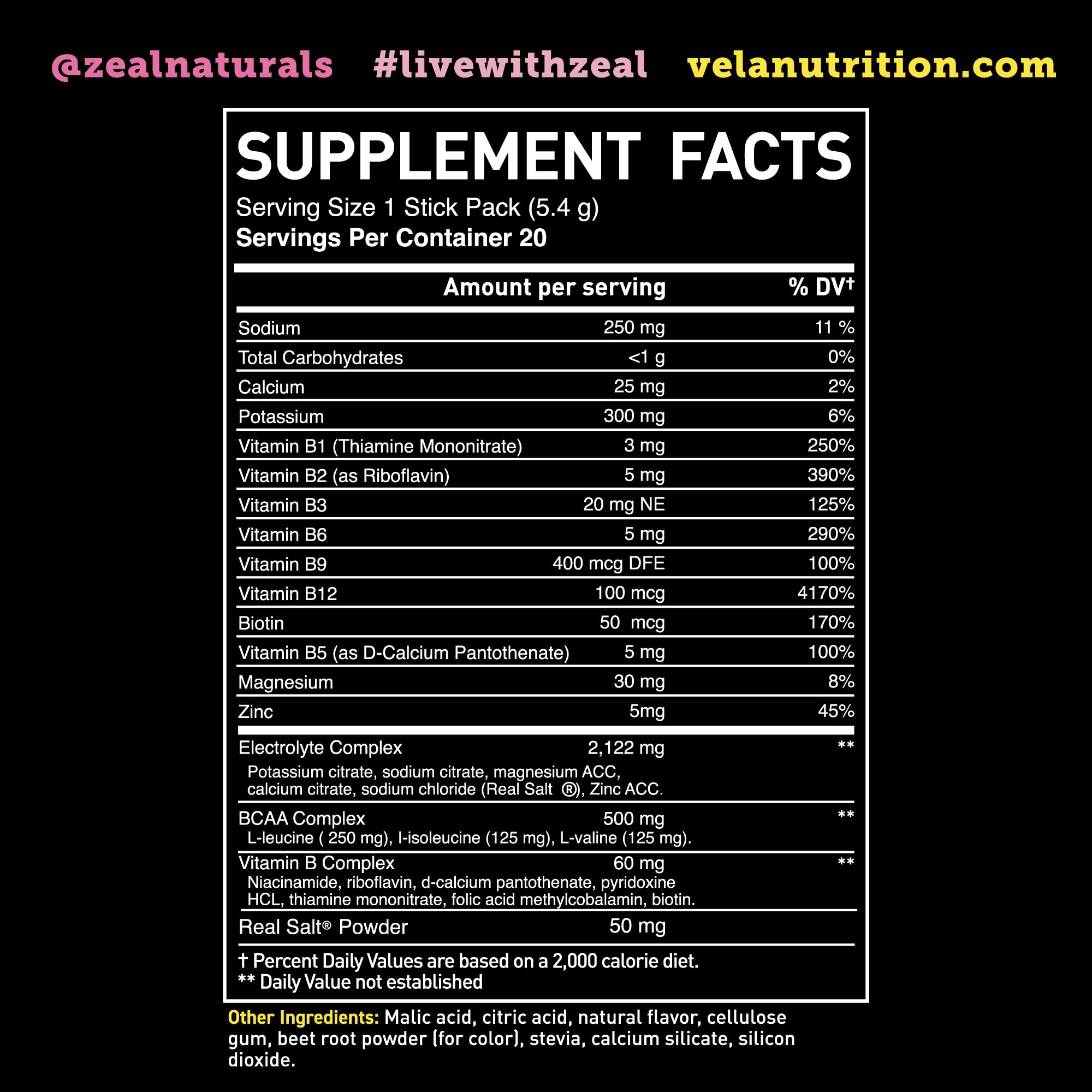 Enhanced Powder Stick Packs (Lemon Berry - 20 Packets) Sugar Free + BCAA B-Vitamins Zeal Naturals buy supplements canada
