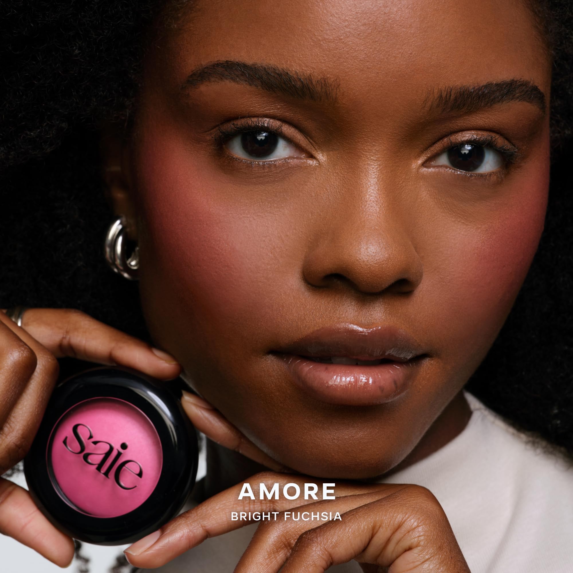 Saie Blush & Brush Duo - SuperSuede Baked Blush in Amore (.01 oz) & Powder Blush Brush - Talc-Free, Moisturizing Blush with Vegan, Fluffy Brush for Seamless Application Saie buy supplements canada