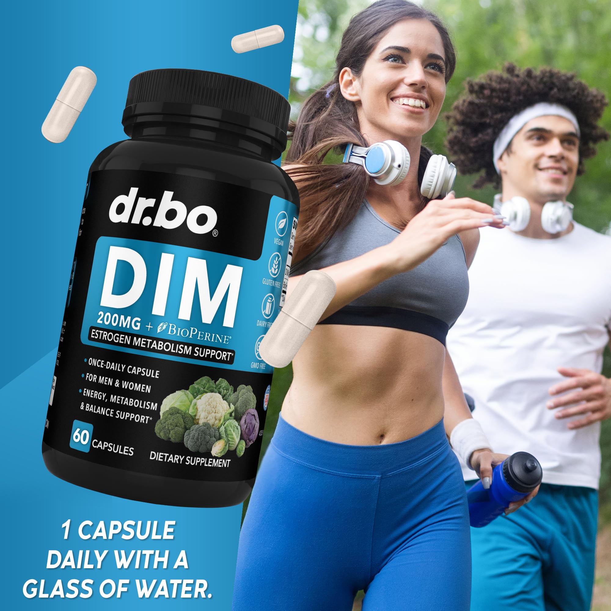 DIM Supplement for Women & Men 200mg - Androgen Estrogen Blocker for Men & Women, Hormonal Acne Pills, Hormone Balance, Menopause Support, Diindolylmethane DIM Supplement Plus BioPerine - 60 Capsules DR. BO buy supplements canada