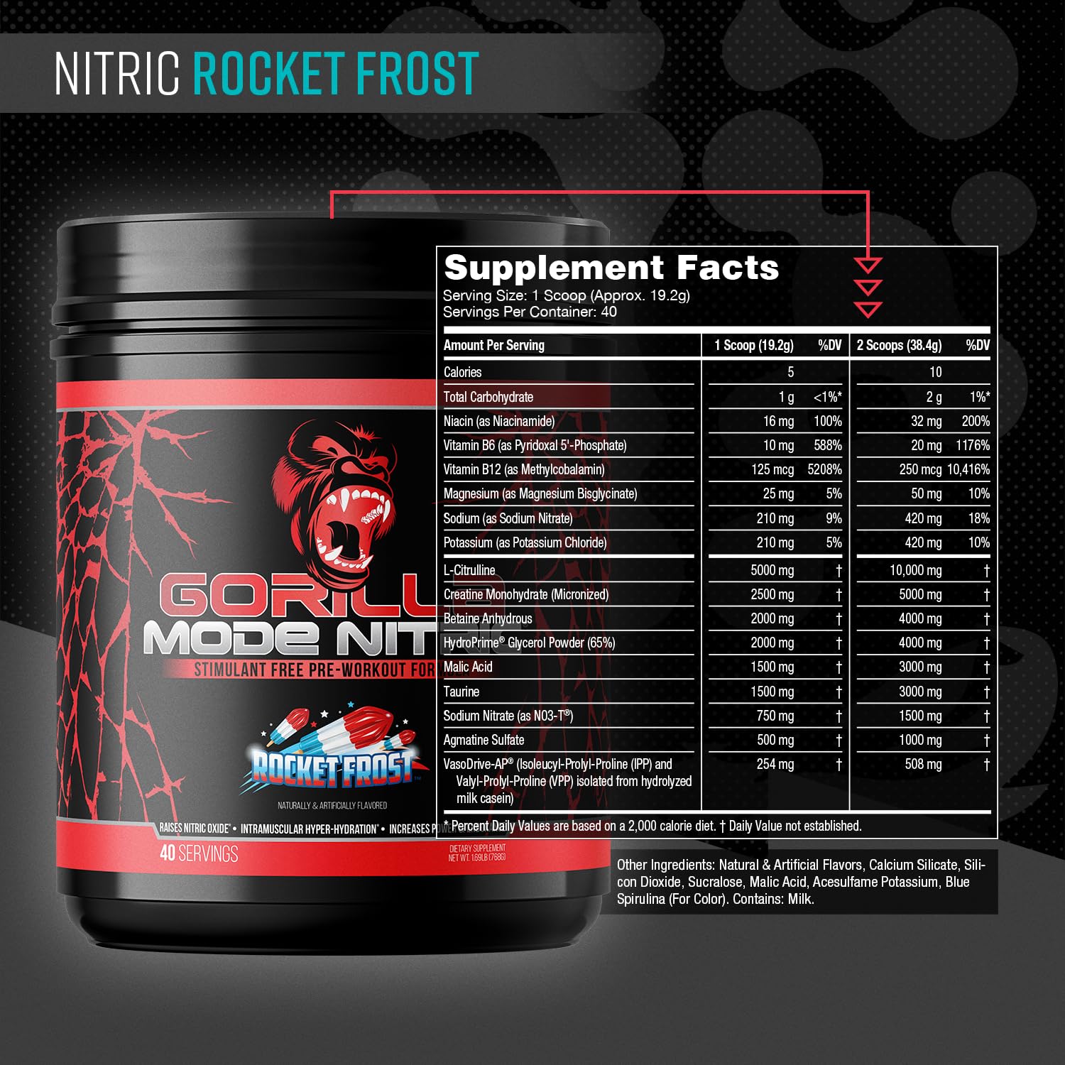 Gorilla Mode Nitric Upgraded Stimulant Free Pre-Workout – Best Tasting and Most Effective Stimulant Free Pre-Workout/Massive Pumps · Vasodilation · Power / 768 Grams (Rocket Frost) Gorilla Mind buy supplements canada