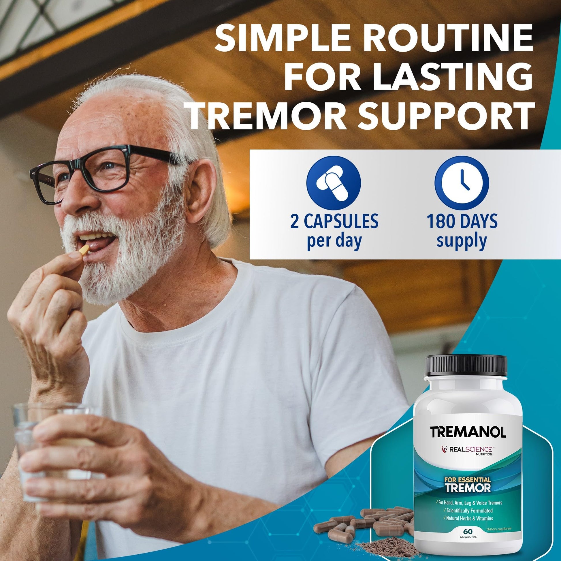 Tremanol Natural Aid Herbal Supplement – Includes Vitamin B2 & B12, Passionflower & Skullcap – 60 Caps (Pack of 6) – Made in USA Tremanol buy supplements canada