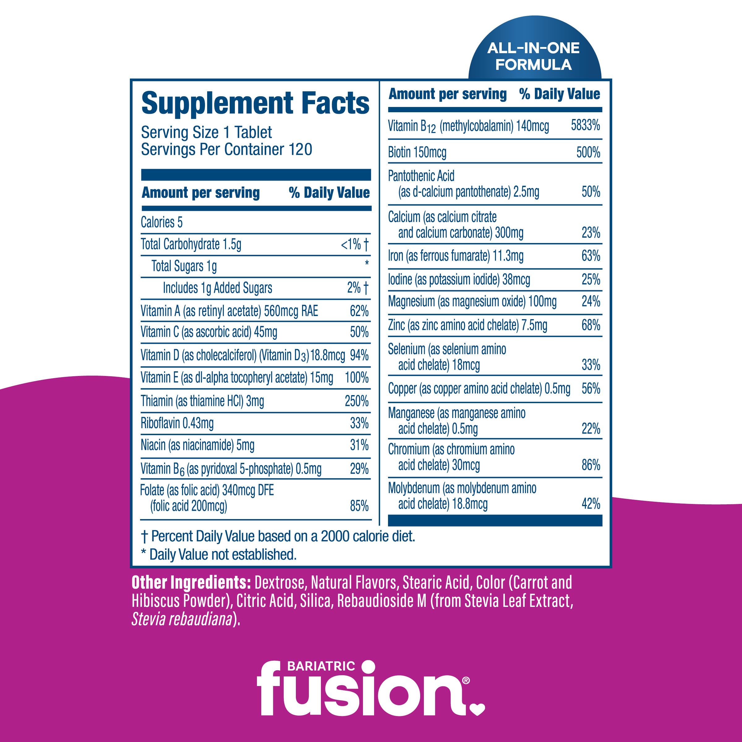Bariatric Fusion Bariatric Multivitamin with Iron Complete Chewable | Mixed Berry | Post Bariatric Vitamins for Gastric Bypass Bariatric Fusion buy supplements canada