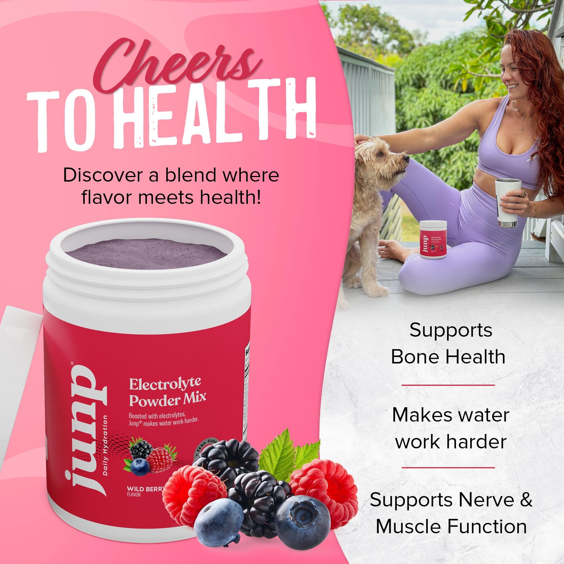 JUNP Electrolytes Powder No Sugar No Carbs, Wild Berry Fruit Flavor Keto Electrolyte Drink Mix - Potassium & Salt Hydration Powder Electrolytes, Zero Calorie Sugar Free Electrolyte Powder, 90 Servings JUNP buy supplements canada
