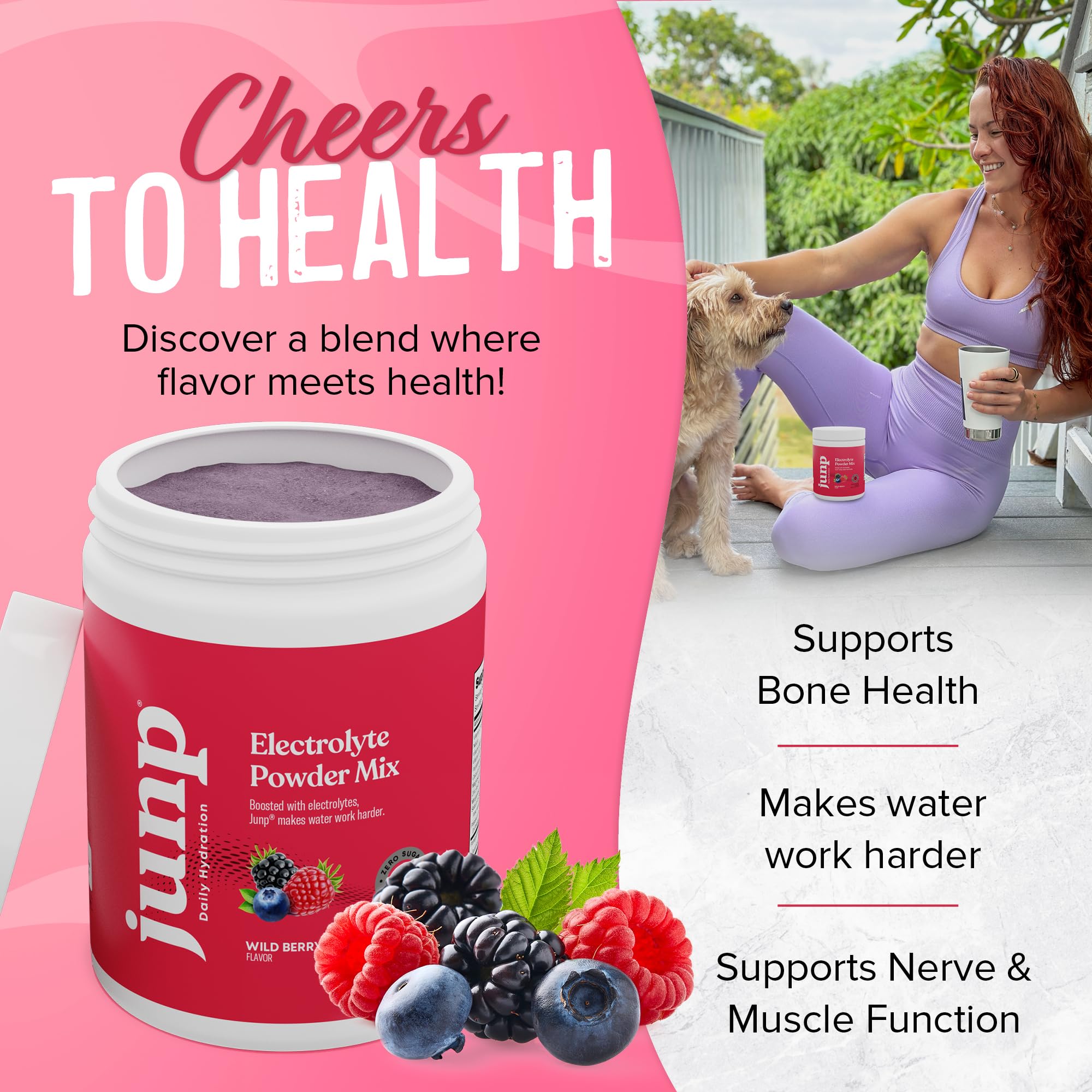 JUNP Electrolytes Powder No Sugar No Carbs, Wild Berry Fruit Flavor Keto Electrolyte Drink Mix - Potassium & Salt Hydration Powder Electrolytes, Zero Calorie Sugar Free Electrolyte Powder, 90 Servings JUNP buy supplements canada
