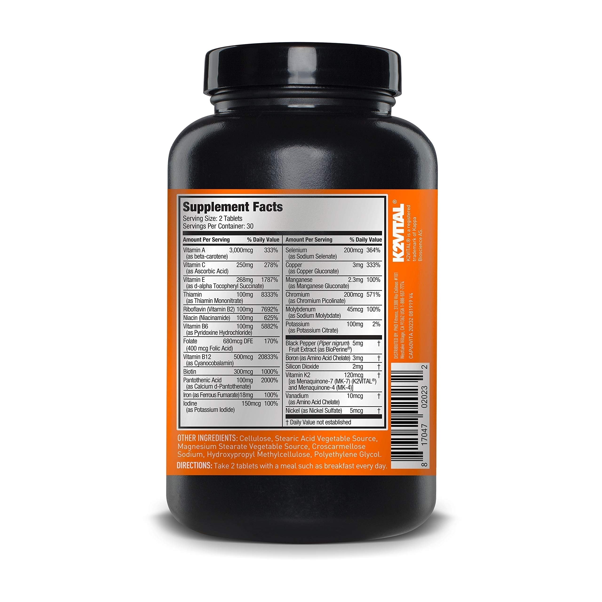 JYM Supplement Science Vita JYM Sports Multivitamin & Mineral Support, Vitamin A, C, B6, B12, E, K, Boron, Biotin, Potassium 60 Tablets JYM Supplement Science buy supplements canada