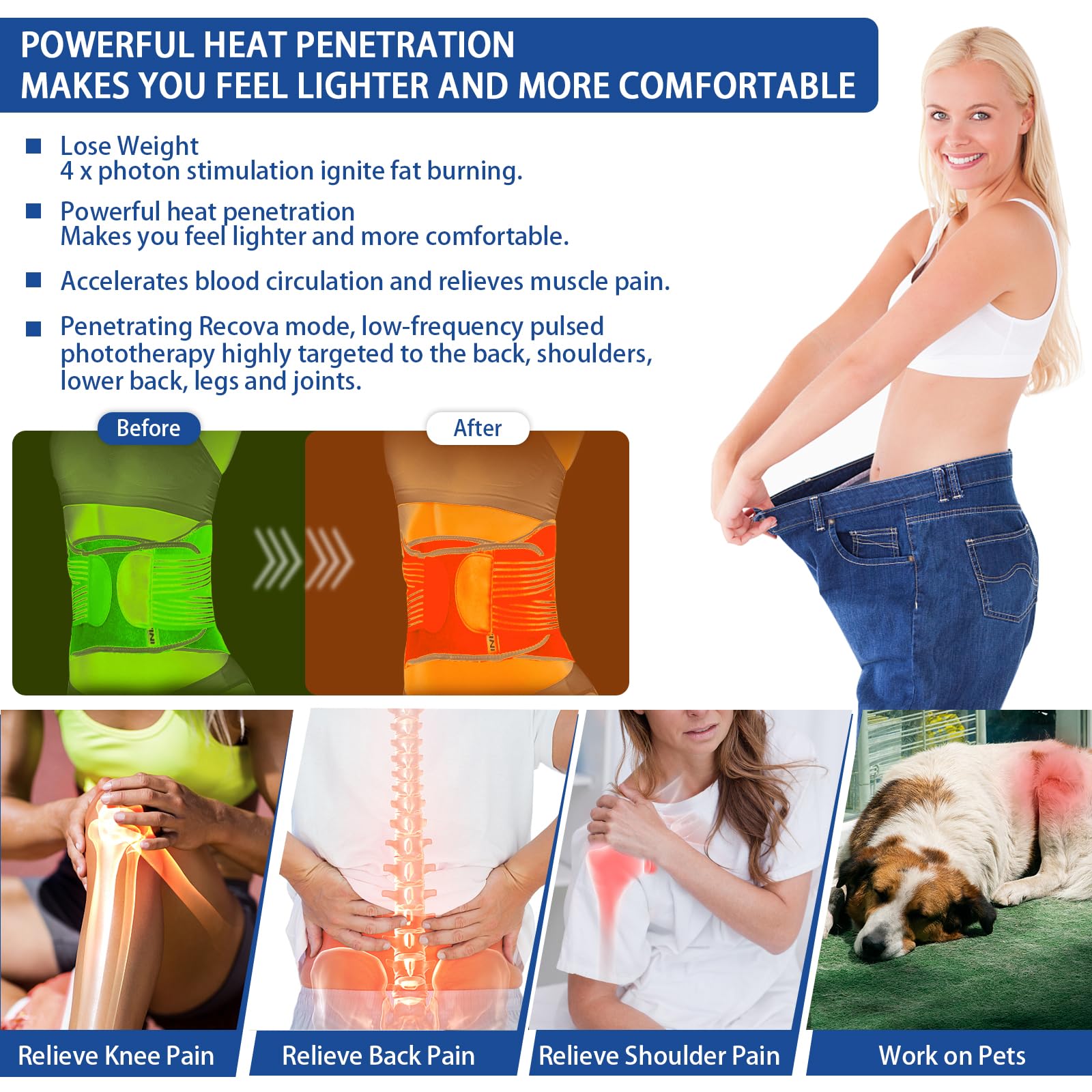 Red Light Therapy Belt, Infrared Light Therapy Device with Partition Control and Remote Control KingPavonini buy supplements canada