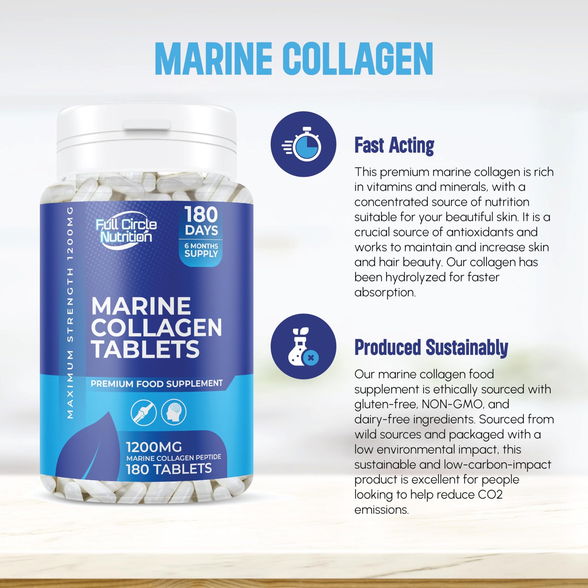Marine Collagen Tablets 1200MG - 2400MG - 180 Days Supply Generic buy supplements canada