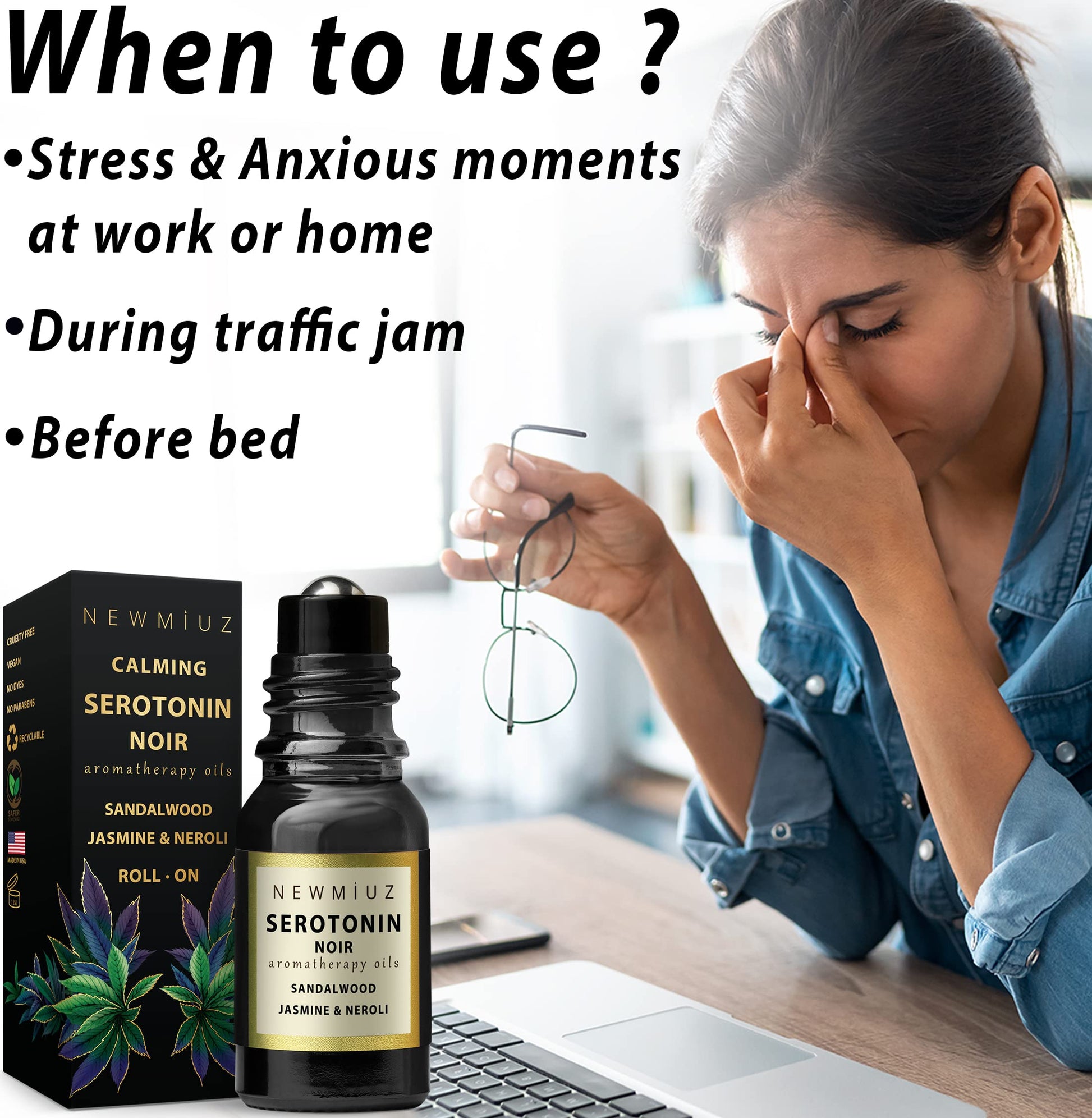 Calm Roll on Essential Oil Stress Relief Sandalwood Jasmine Destress Relaxation Calming Rolle New Miuz buy supplements canada