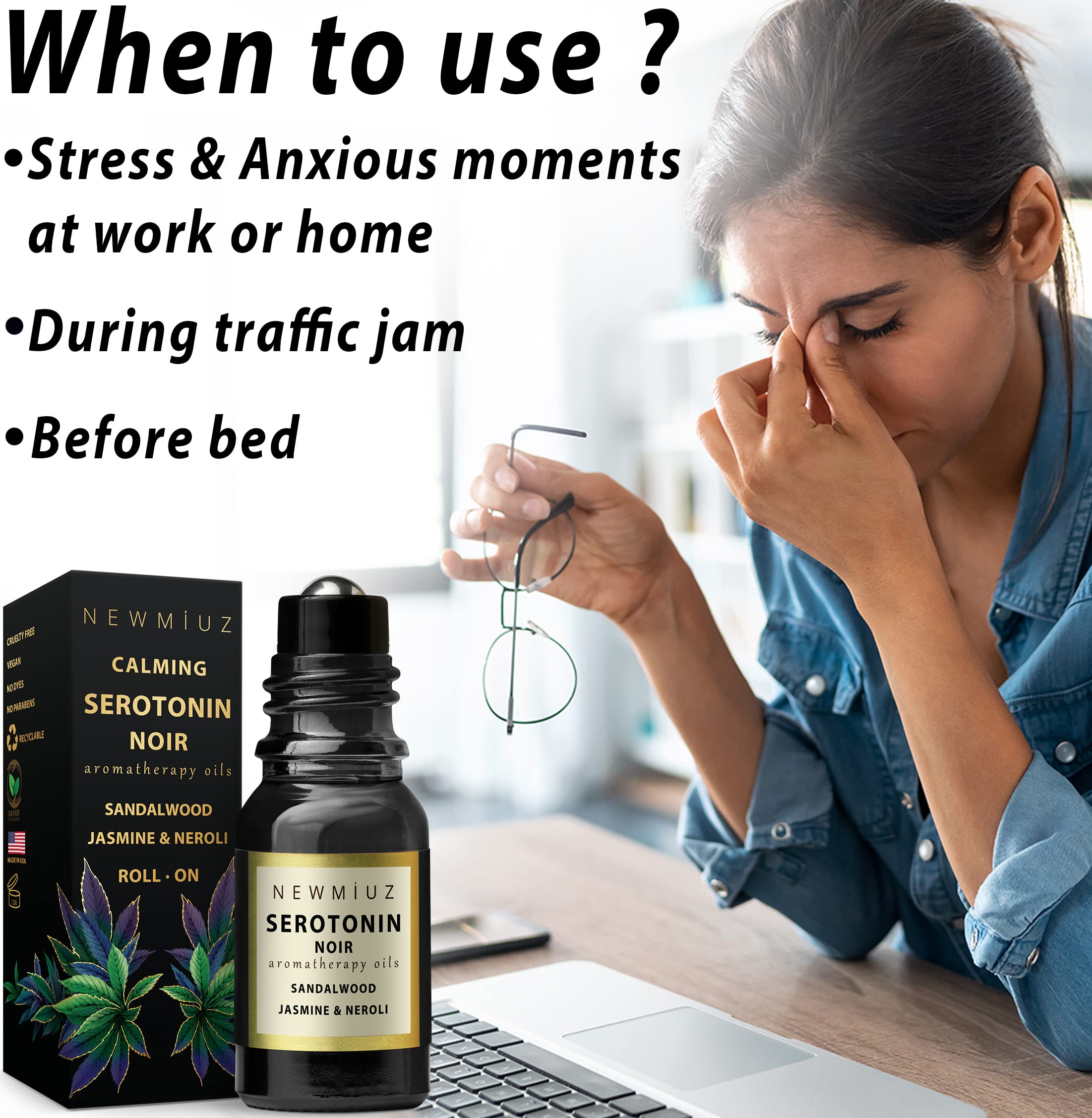 Calm Roll on Essential Oil Stress Relief Sandalwood Jasmine Destress Relaxation Calming Rolle New Miuz buy supplements canada