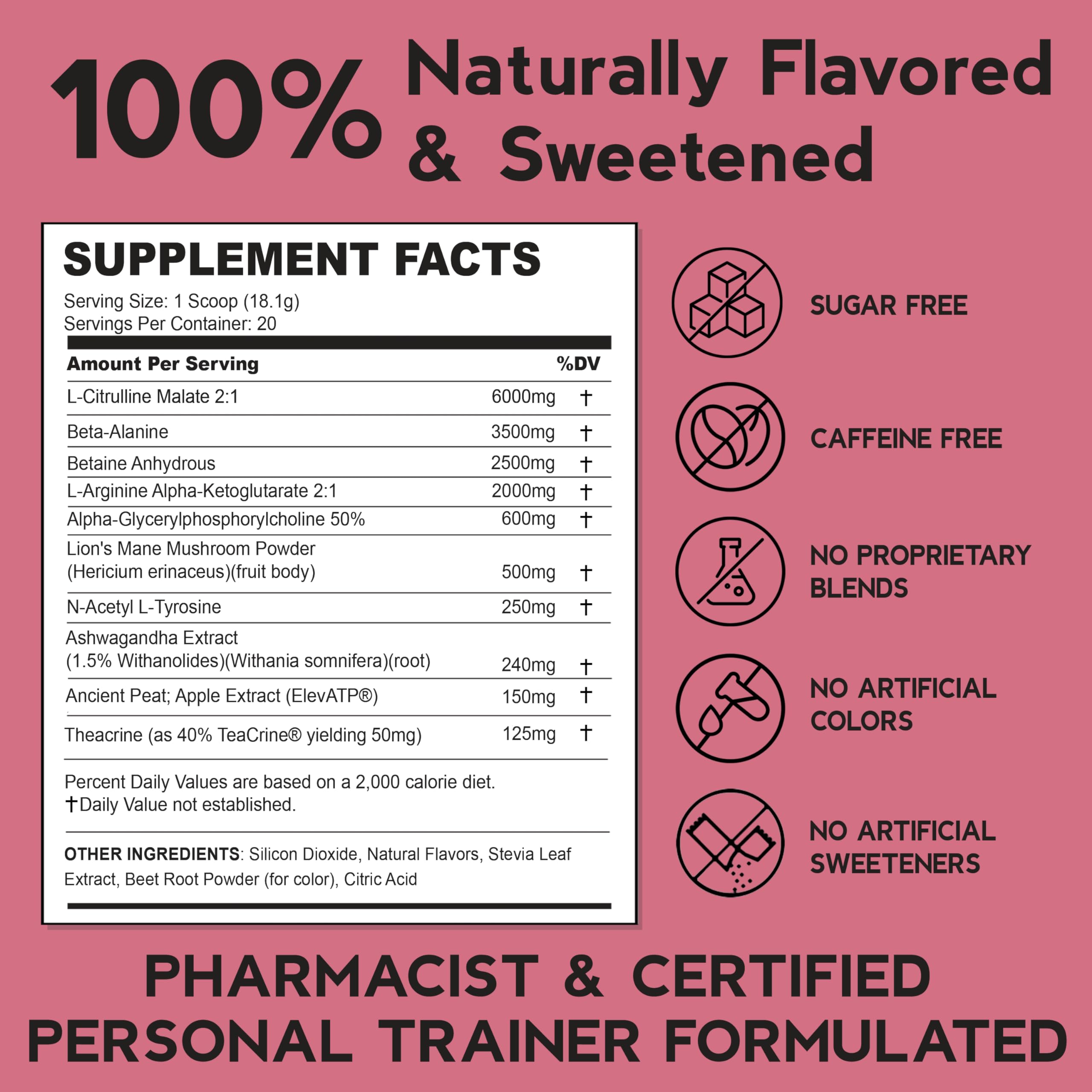THENTIC Caffeine Free Pre Workout - Naturally Flavored & Sweetened Nootropic Non-Stim THENTIC buy supplements canada