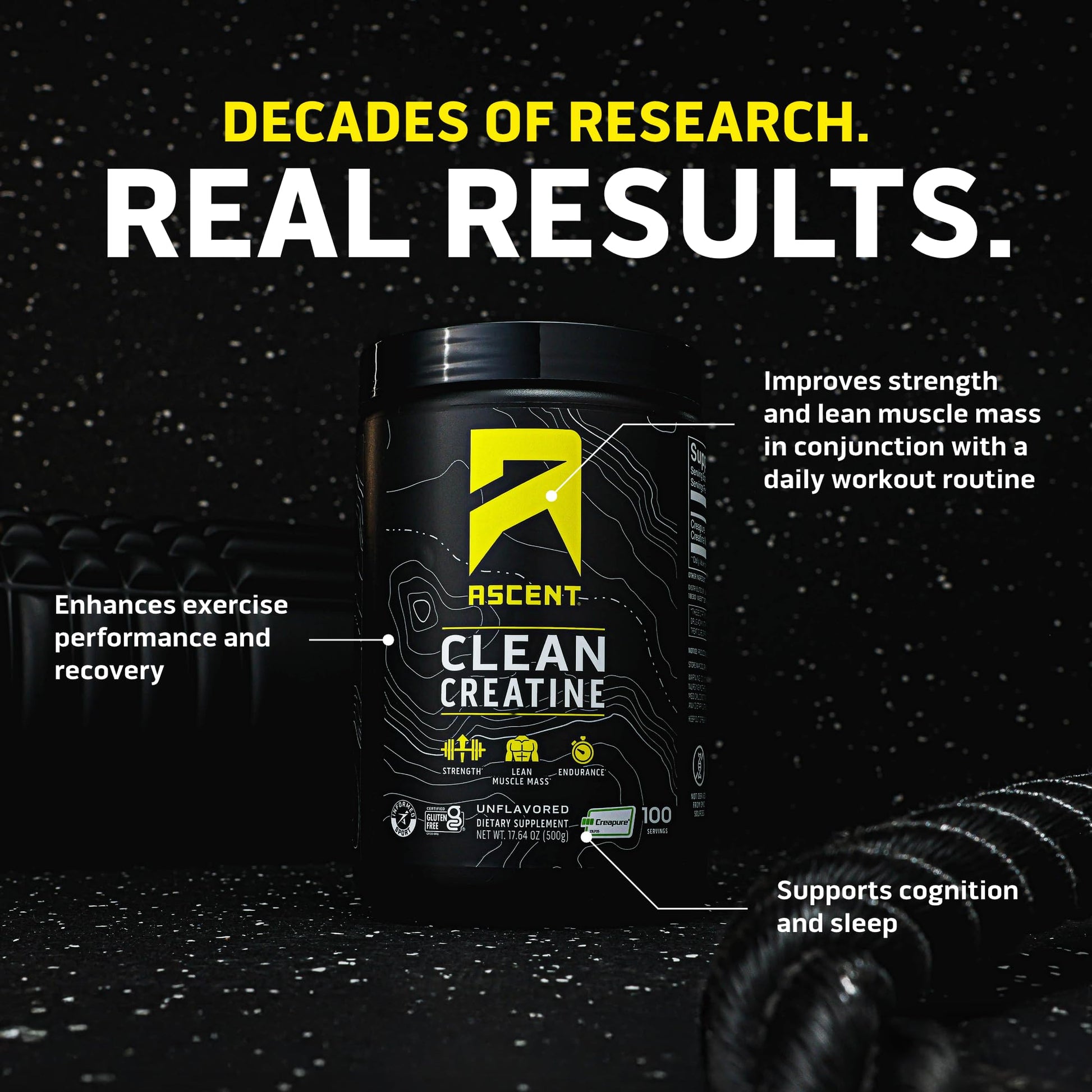Ascent Clean Creatine Monohydrate Powder - 5G Per Serving, Creapure Creatine Supplement - Unflavored, 100 Servings Ascent buy supplements canada