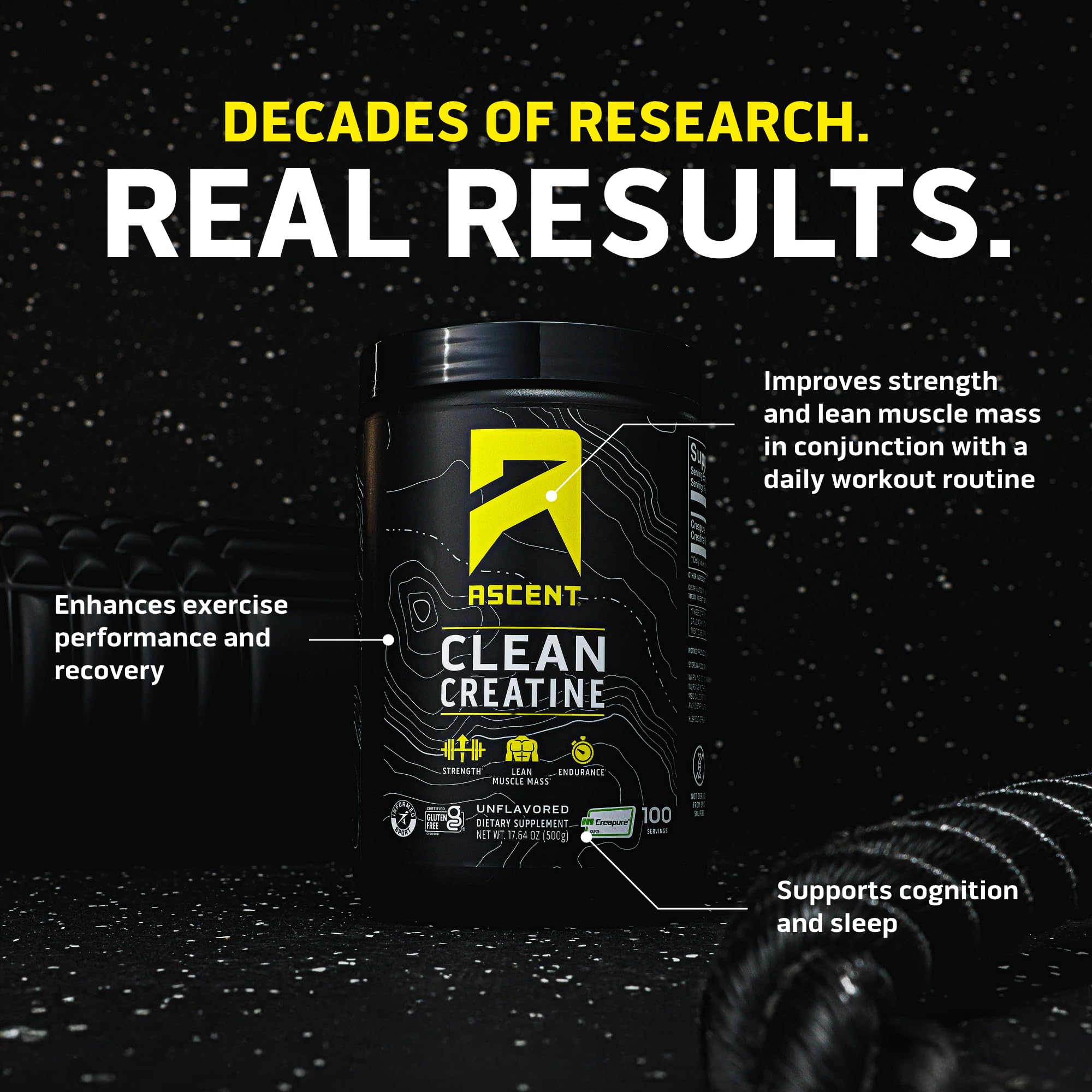 Ascent Clean Creatine Monohydrate Powder - 5G Per Serving, Creapure Creatine Supplement - Unflavored, 100 Servings Ascent buy supplements canada
