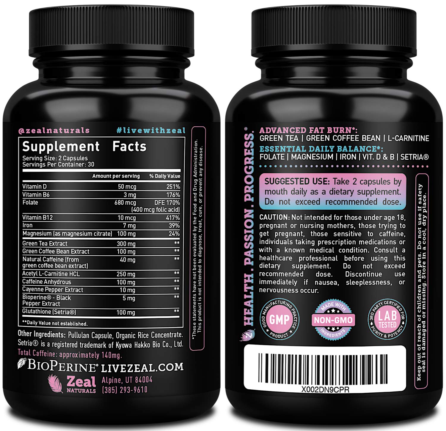 Zeal Naturals Weight Loss Support for Women + Daily Balance Vitamins (Iron, Vitamin D, Setria®, Folate) Premium Diet Support Pills for Women+ Multivitamin and Hormone Support Zeal Naturals buy supplements canada
