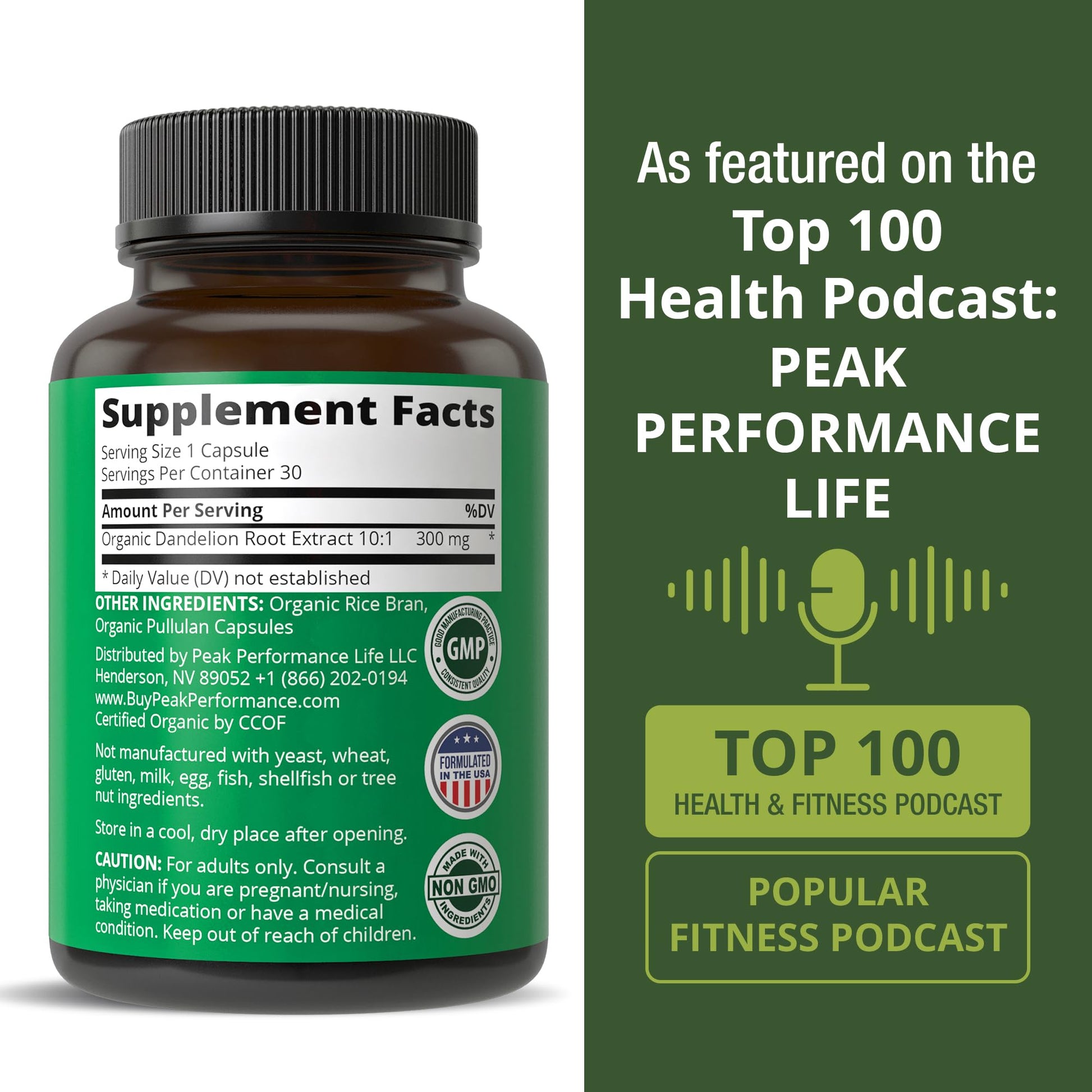 USDA Organic Dandelion Root Extract Supplement - 10x More Potent Than Raw Root. Standardized and Concentrated Vegan Dandelion Root Capsules for Women and Men. Supports Detox, Immune, Liver, Gut Health Peak Performance buy supplements canada