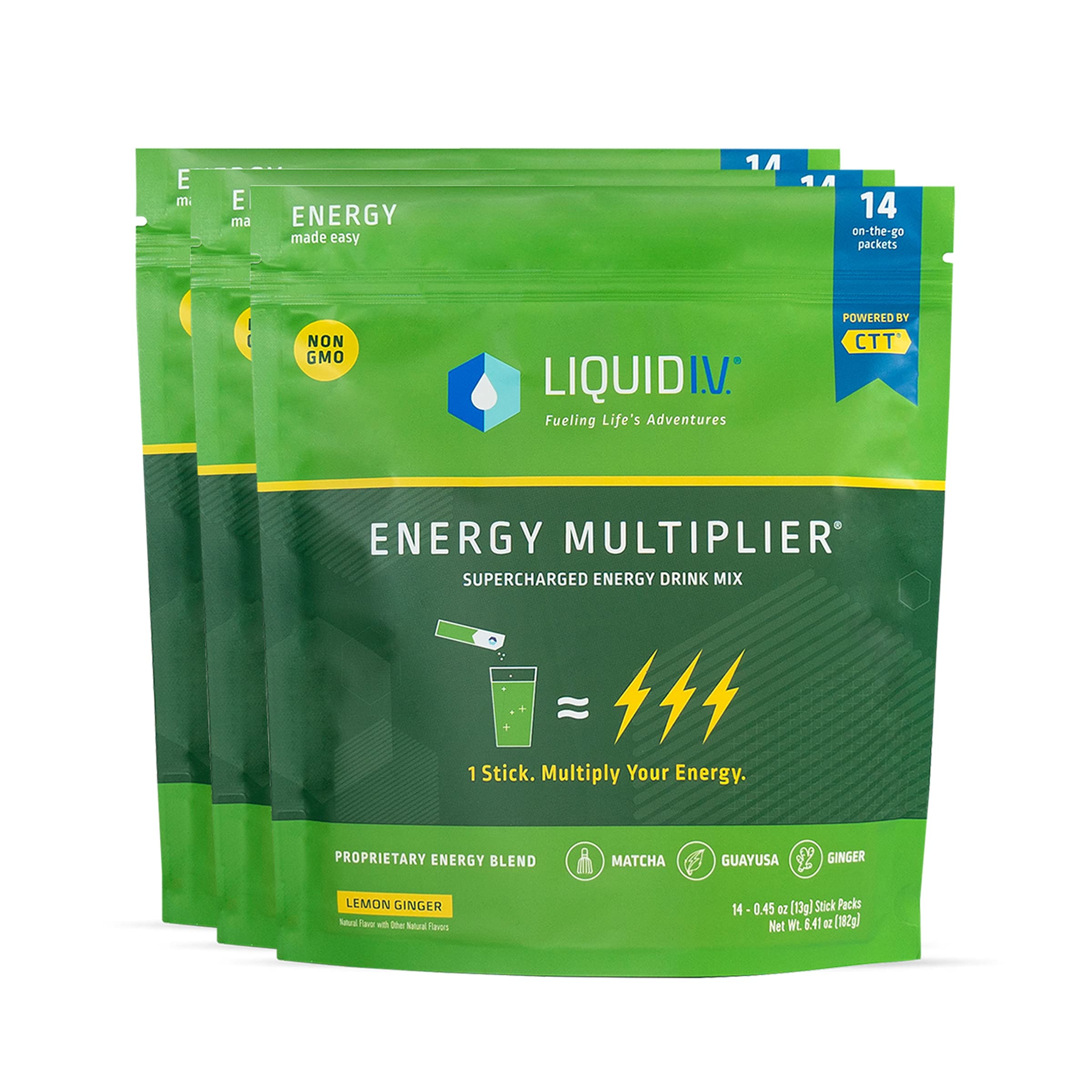 Liquid I.V. Hydration + Energy Multiplier - Lemon Ginger - Hydration Powder Packets Liquid I.V. buy supplements canada