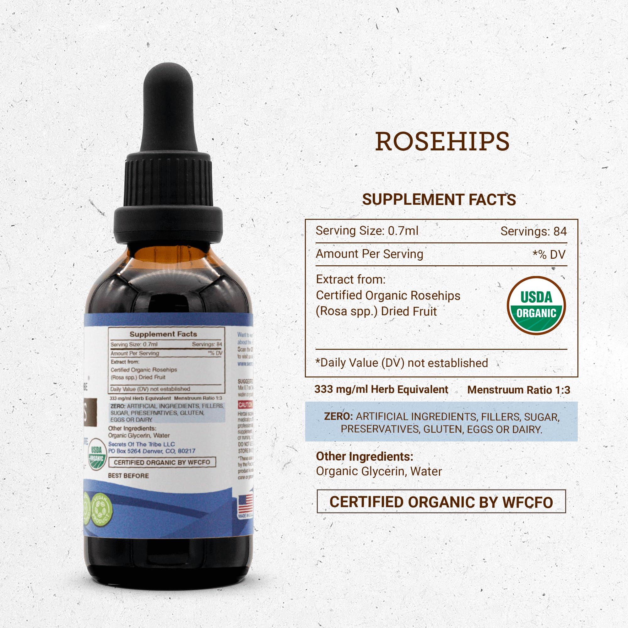 Secrets of the Tribe Rosehips USDA Organic | Alcohol-Free Extract, High-Potency Herbal Drops | Made from 100% Certified Organic Rosehips (Rosa spp.) Dried Fruit (2 oz) Secrets of the Tribe buy supplements canada