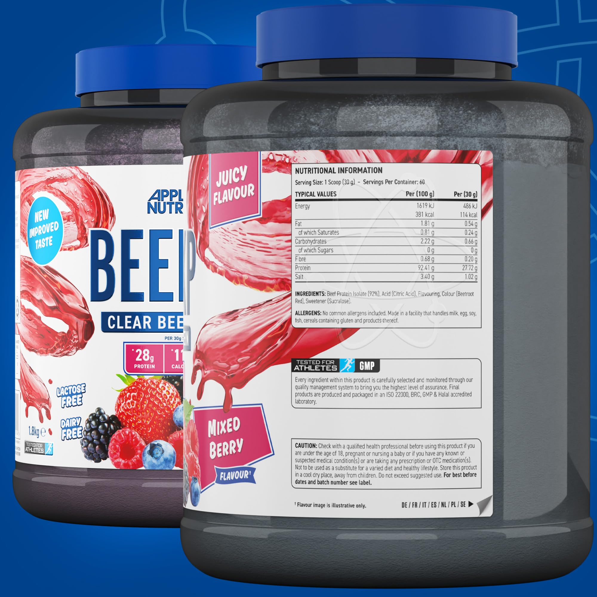 Applied Nutrition Beef XP - Clear Hydrolysed Beef Protein Isolate, Fruit Juice Style, Dairy Free Beef Protein Powder Applied Nutrition buy supplements canada