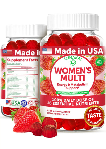 Lunakai USA Made Womens Multivitamin Gummies - Delicious Daily Dose with 16 Multi Vitamins for Women Lunakai buy supplements canada