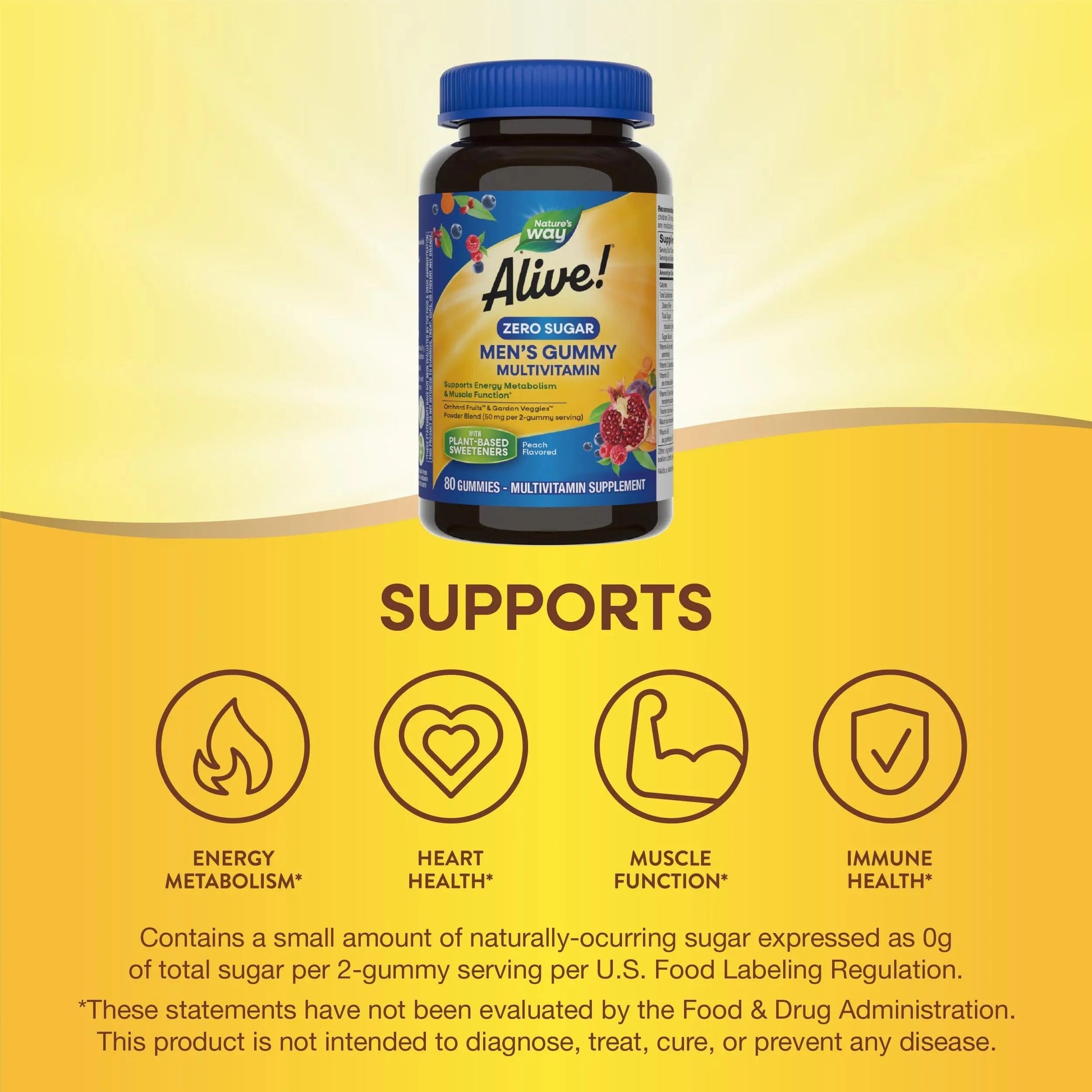 Nature’s Way Alive! Zero Sugar Men's Gummy Multivitamins, Energy Metabolism*, Muscle Function*, B-Vitamins Nature's Way buy supplements canada
