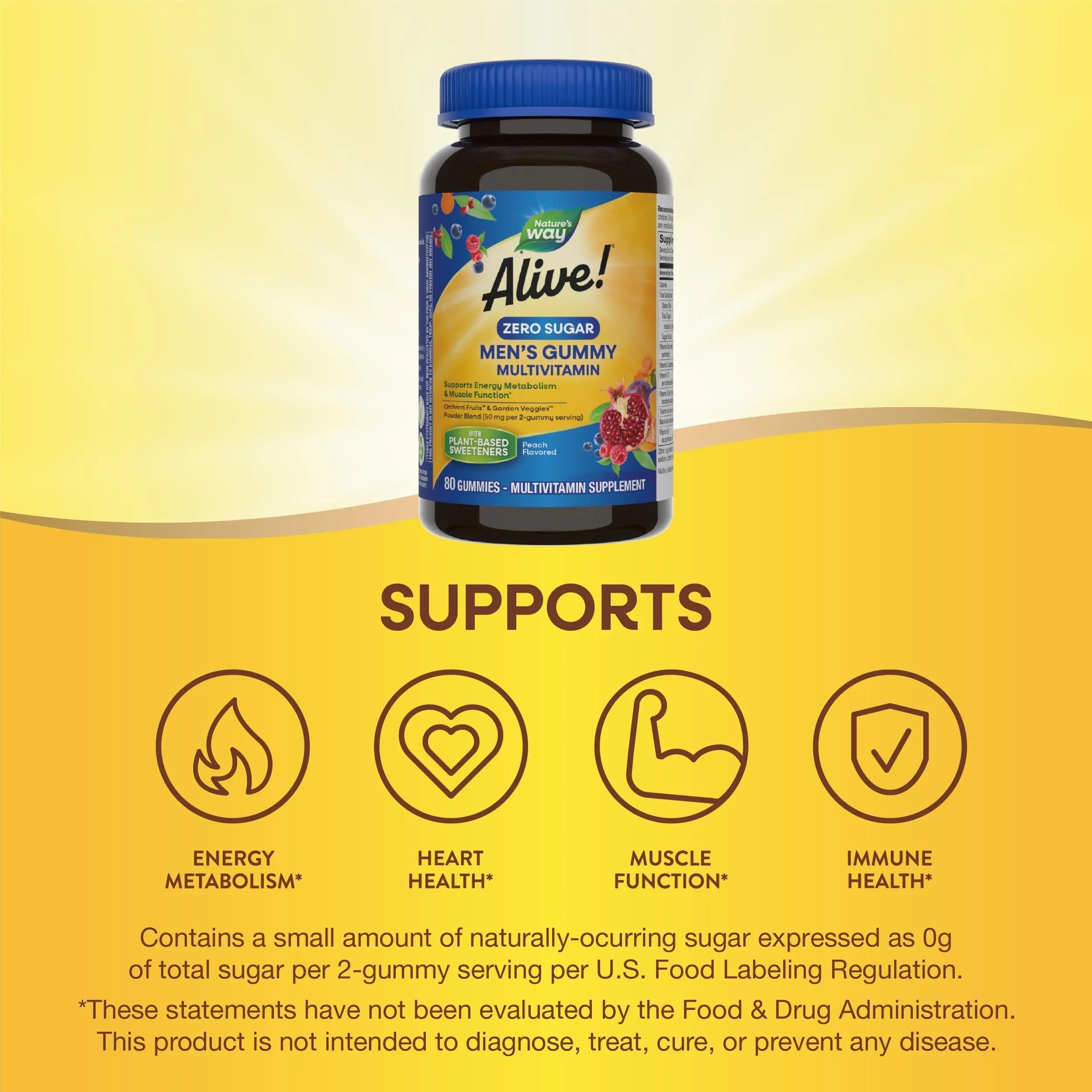 Nature’s Way Alive! Zero Sugar Men's Gummy Multivitamins, Energy Metabolism*, Muscle Function*, B-Vitamins Nature's Way buy supplements canada